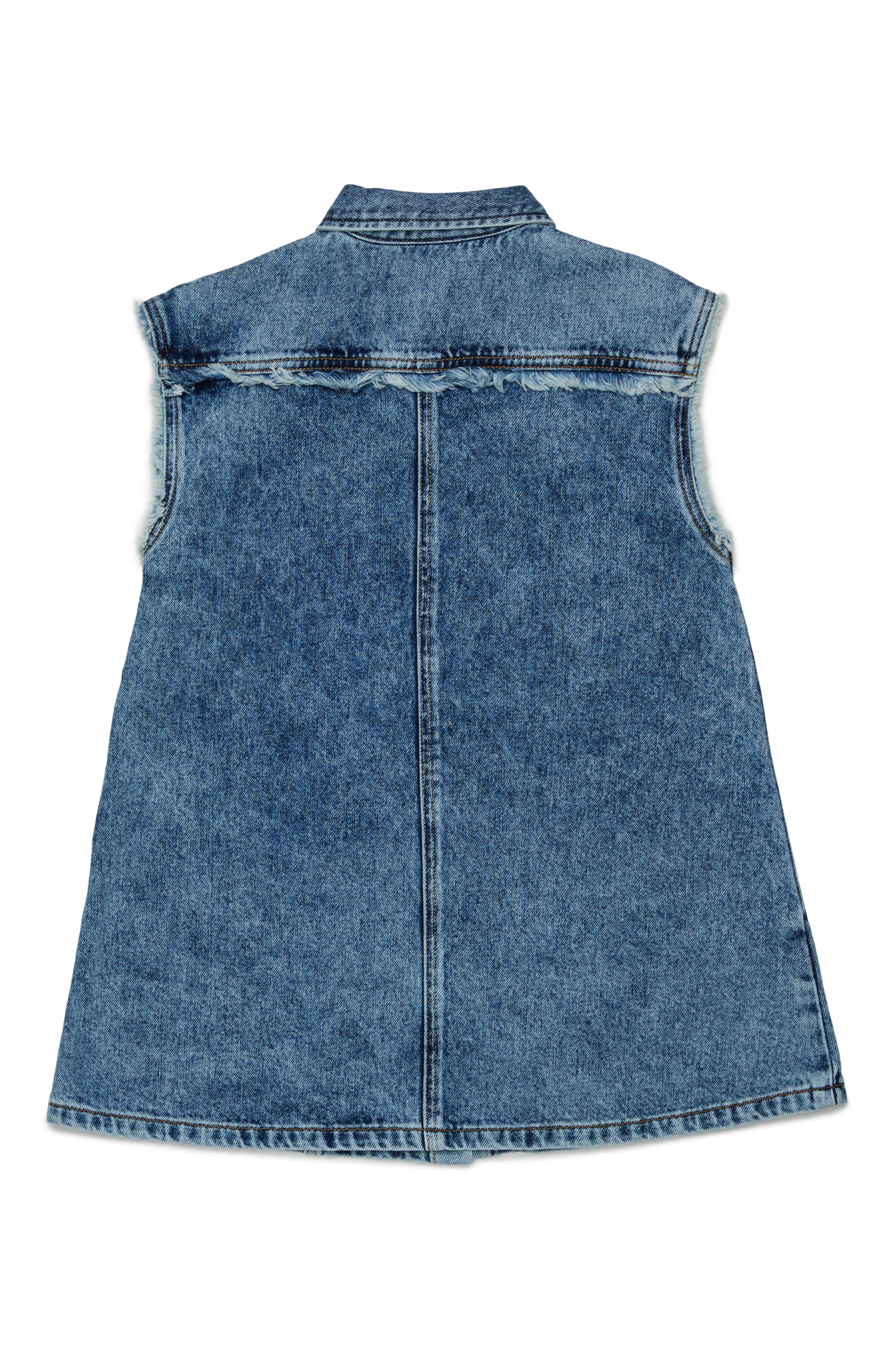 Diesel - DELKA, Robe-chemise sans manches en denim effet marbre Femme in Bleu - 2
