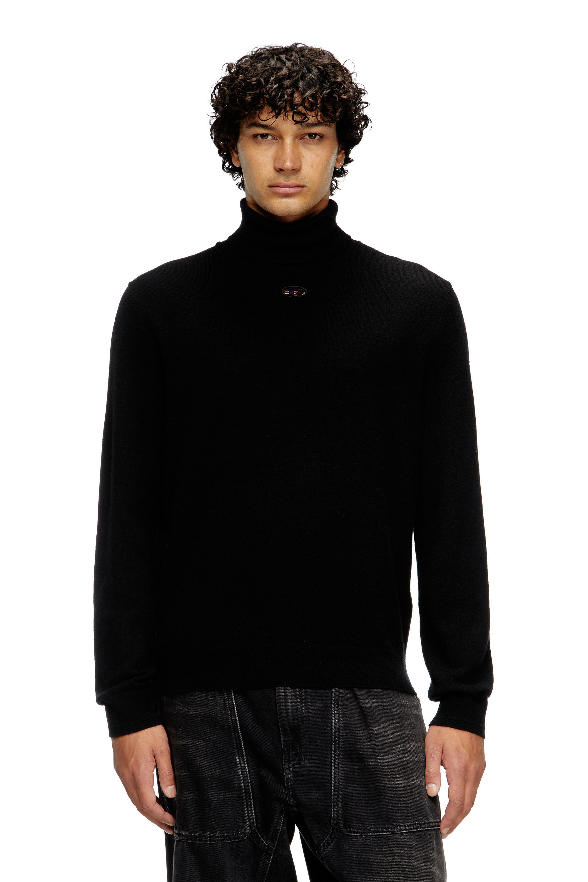 Diesel - K-VIERI-TN, Maglia dolcevita in lana e cotone Uomo in Nero - 3