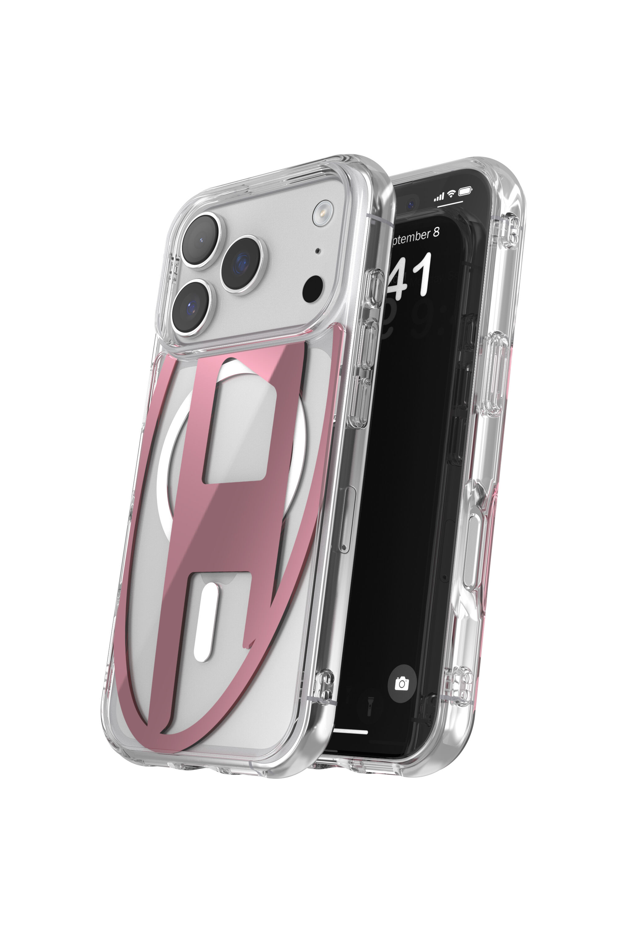 Diesel - 60421 AOP CASE, Custodia metallica Oval D con Magsafe per iPhone 17 Pro Unisex in Rosa - 3