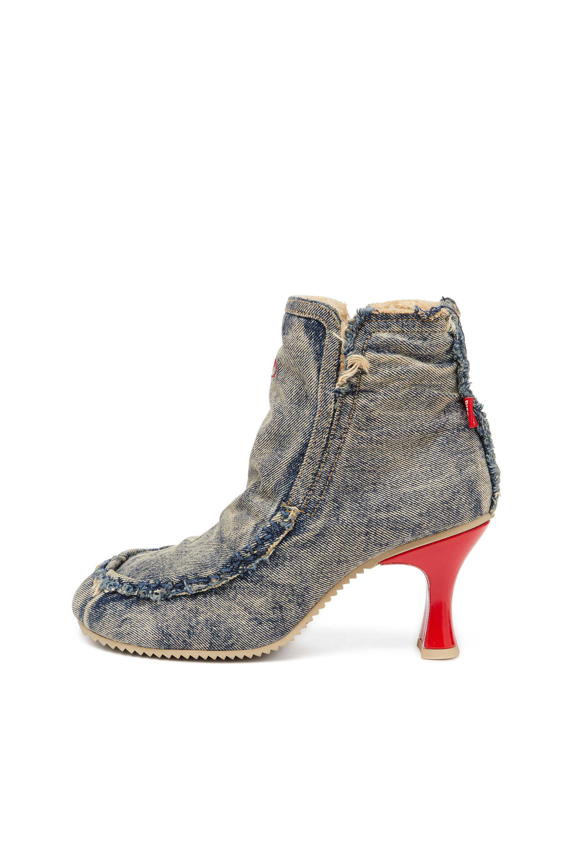 Diesel - D-WOODSTOCK HEEL AB, Damen D-Woodstock - Stiefel aus Denim mit Absatz in Blau - 8