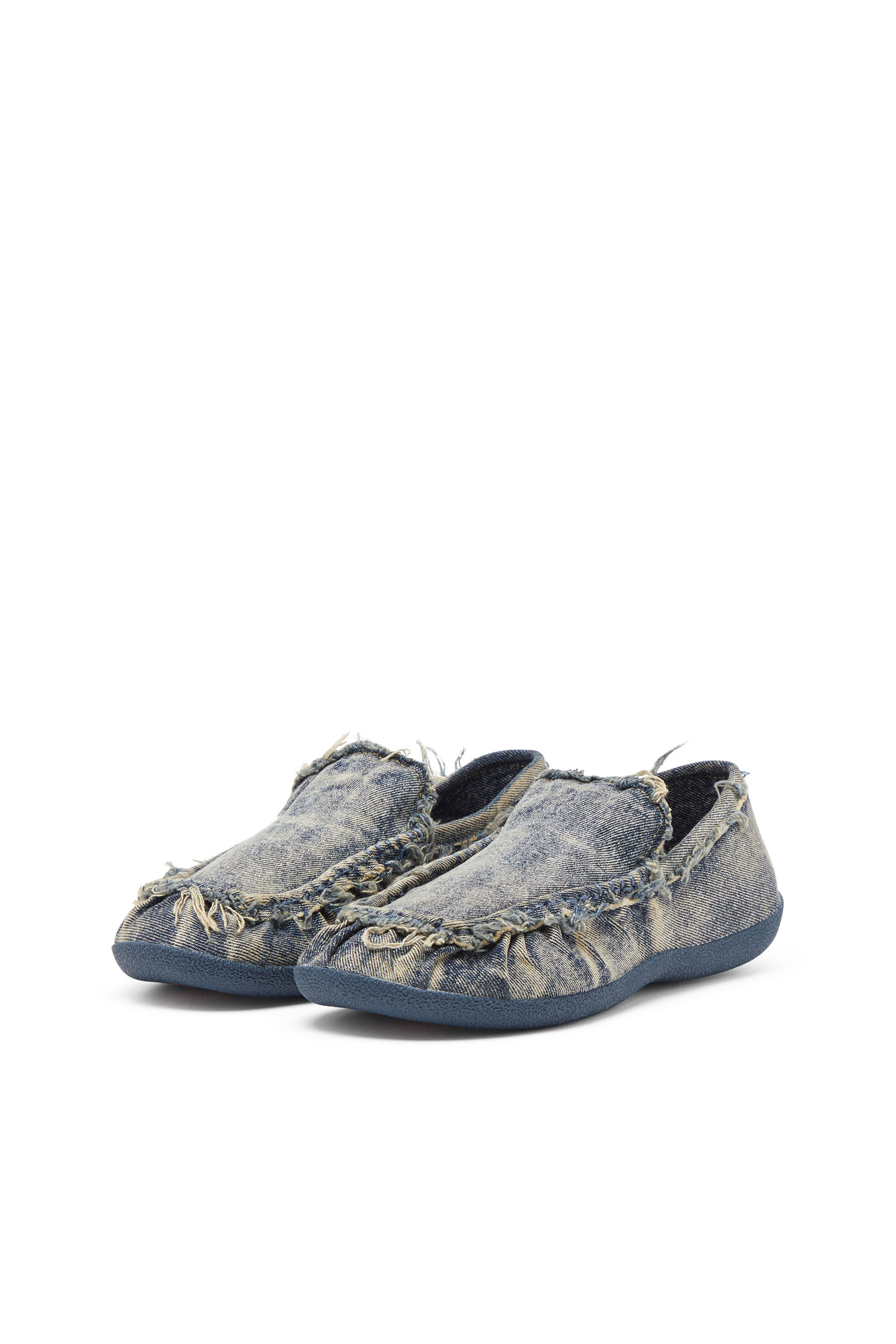 Diesel - D-SHOCK MOC, Herren D-Shock-Loafer aus Denim in vielgetragener Optik in Blau - 8