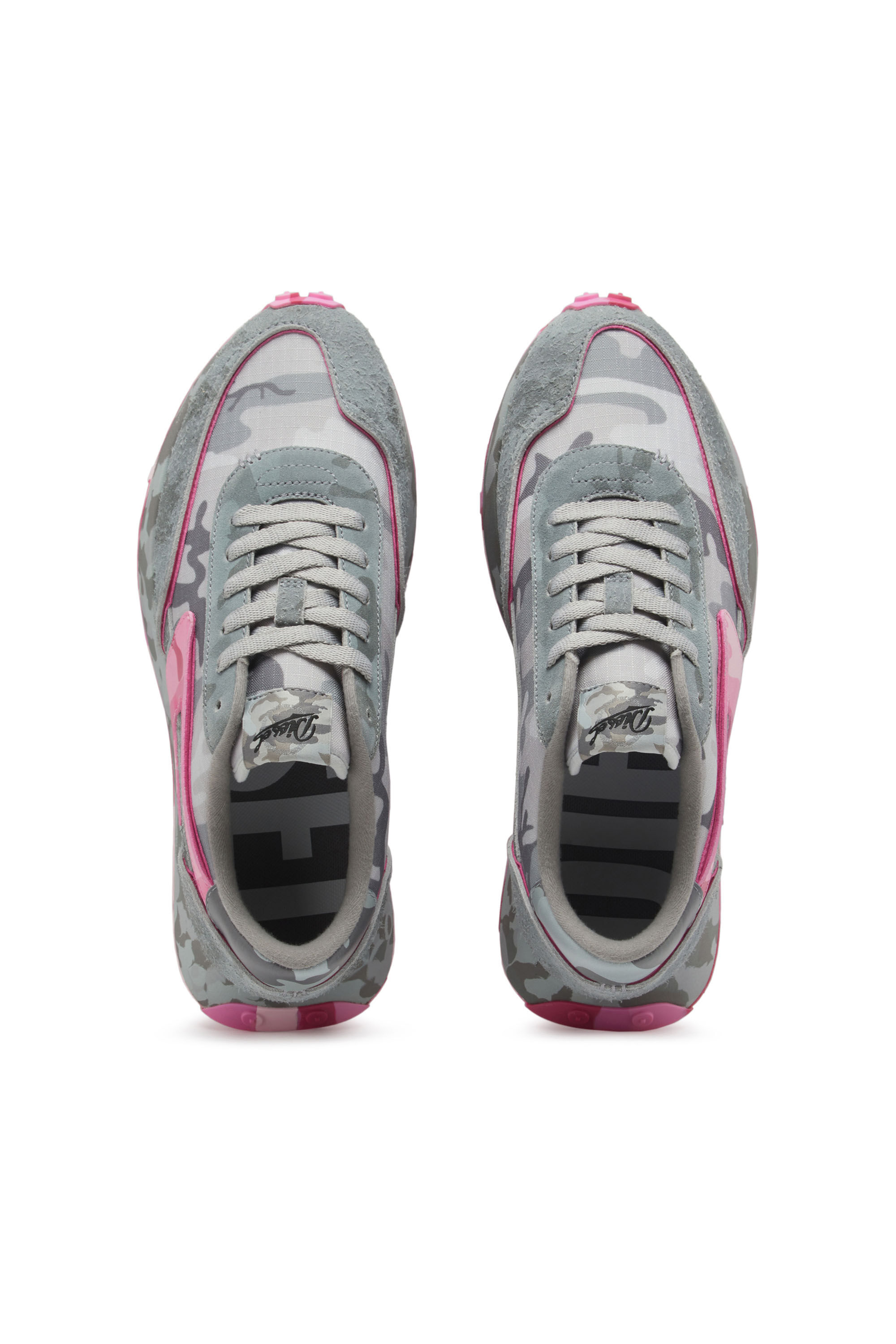 Diesel - S-RACER LC W, Damen S-Racer Lc W - Low Top-Sneakers mit Camouflage-Print in Grau/Rosa - 4