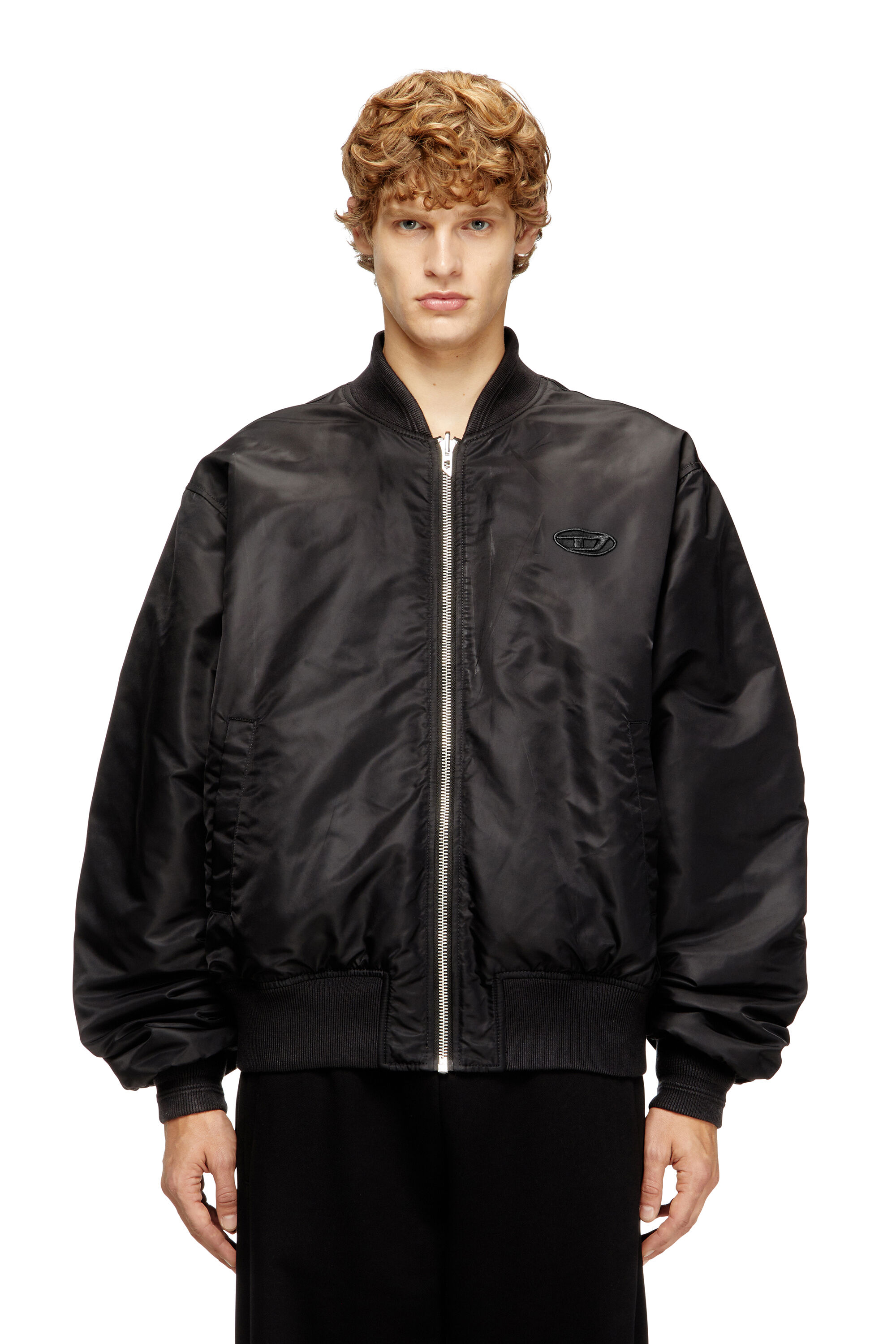 Diesel - W-TYPE-D1, Giacca bomber imbottita con ricamo Oval D Uomo in Nero - 3