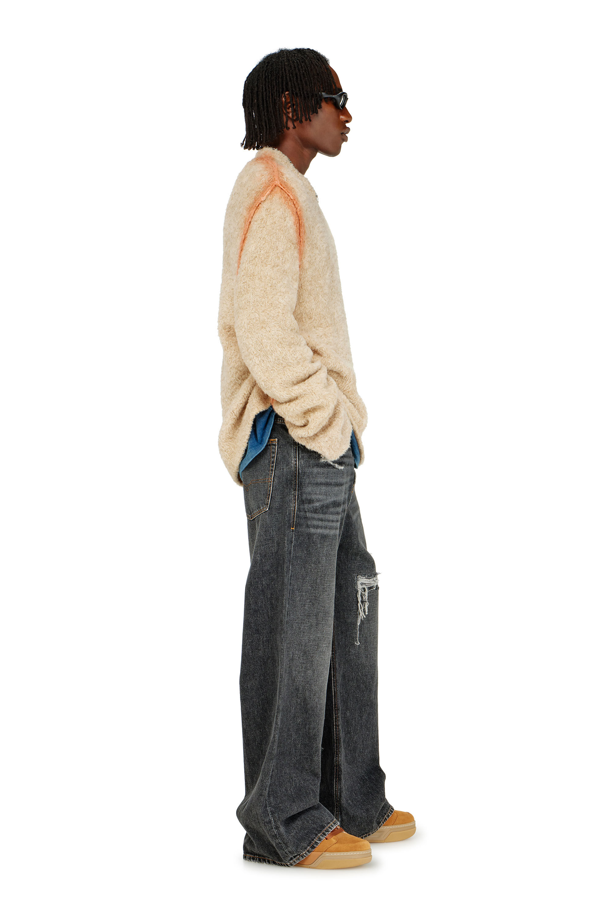 Diesel - Herren Relaxed Jeans D-Rise 007DN, Schwarz/Dunkelgrau - 2