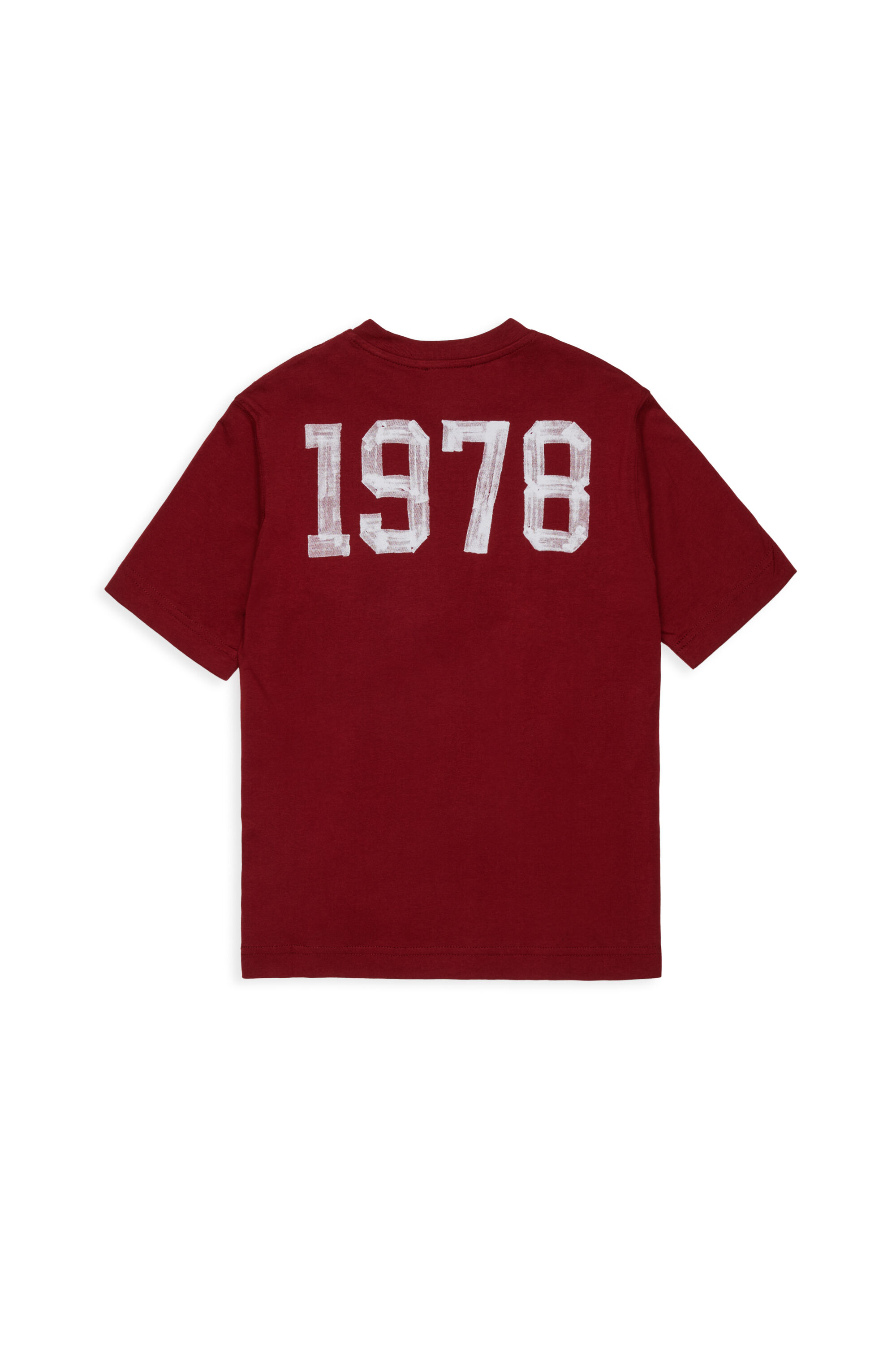 Diesel - TBAND OVER, T-shirt in cotone con grafica stile college Uomo in Rosso - 2