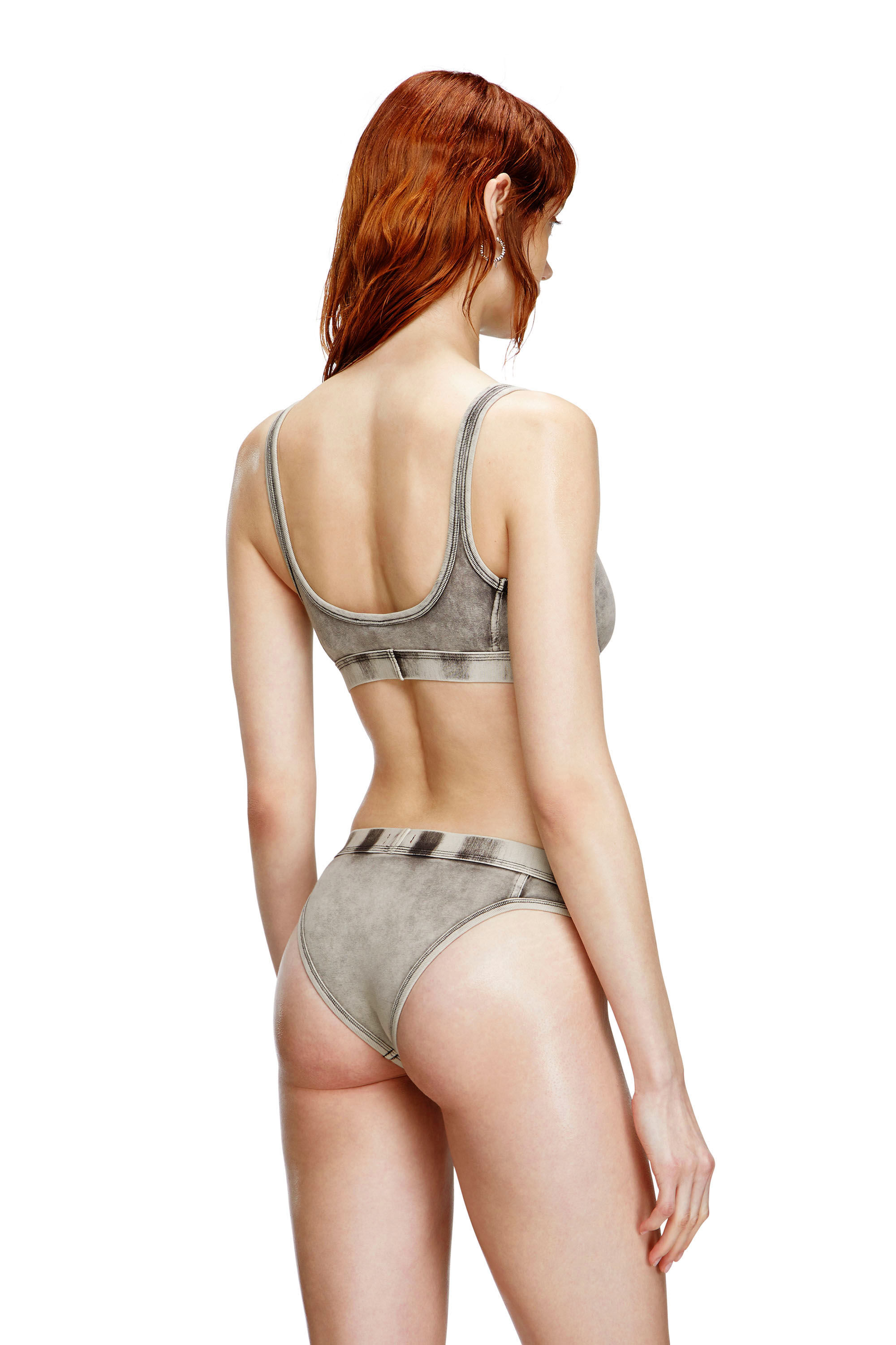Diesel - KASSIE-DNM, Brassière en jersey effet denim Femme in Gris - 4
