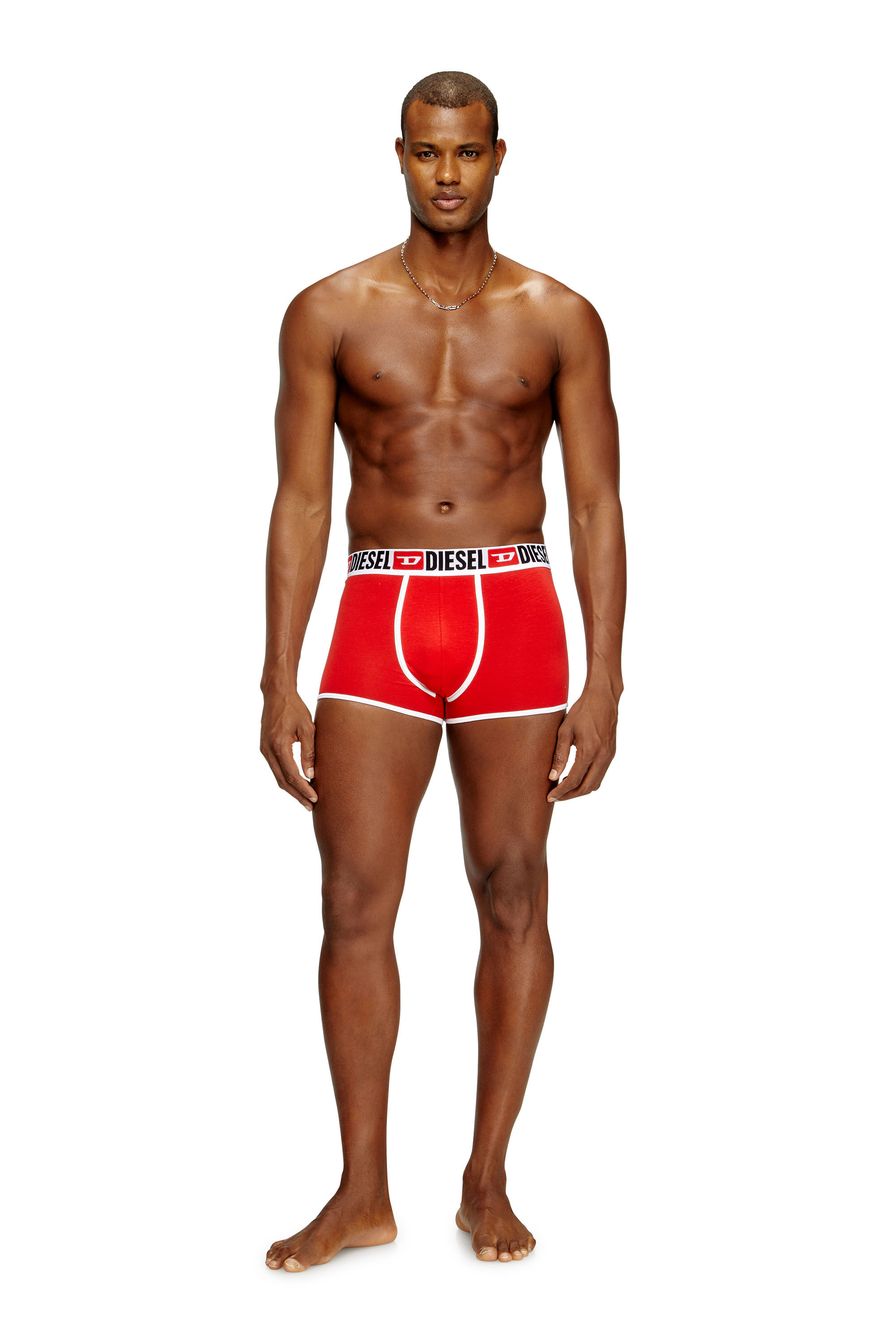 Diesel - DANILO-D-CORE-3PACK, Lot de 3 boxers en coton stretch avec bordure Homme in Rouge - 1