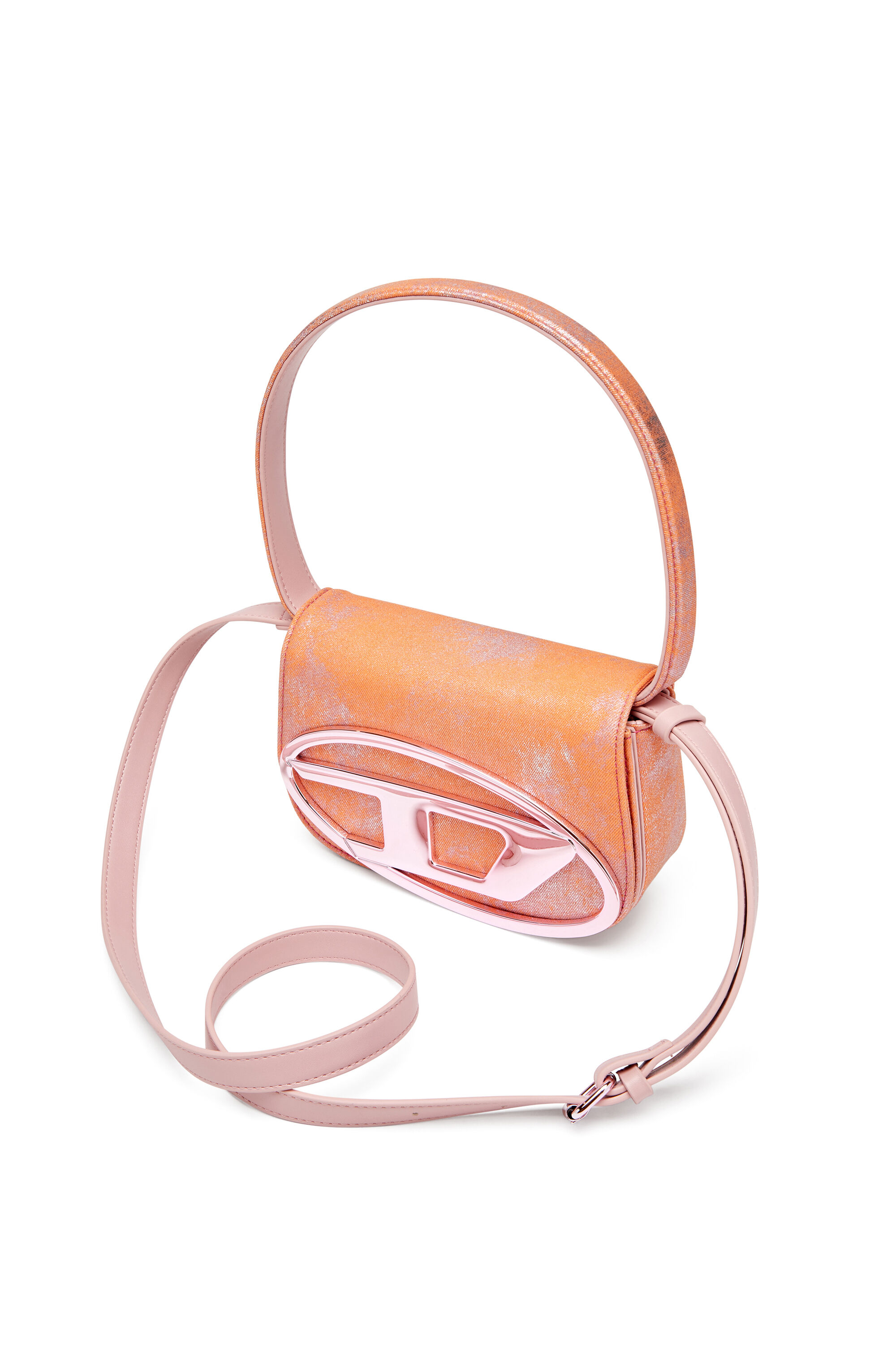 Diesel - 1DR, Damen 1DR-Ikonische Schultertasche aus popfarbenem Denim in Rosa - 2
