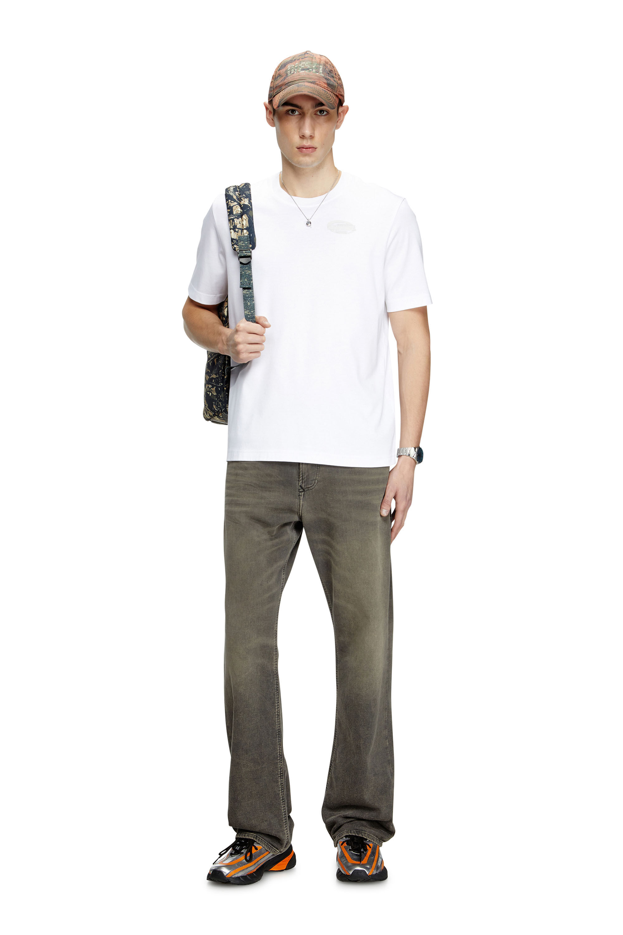 Diesel - T-MADJUST-R2, T-shirt in cotone mercerizzato con logo in tinta Uomo in Bianco - 1