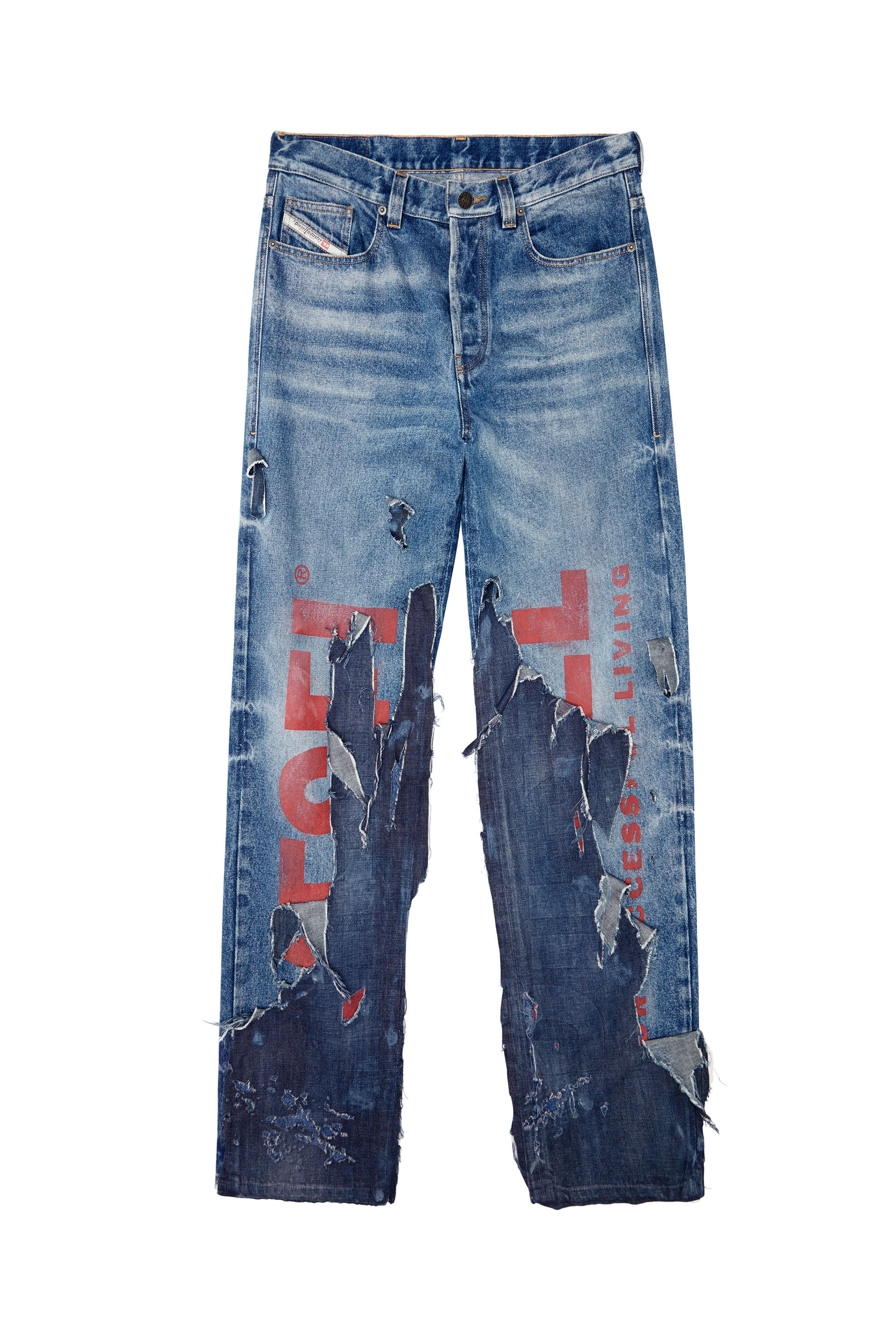 Diesel - Straight Jeans 2010 D-Macs 09G77, Bleu moyen - Image 2