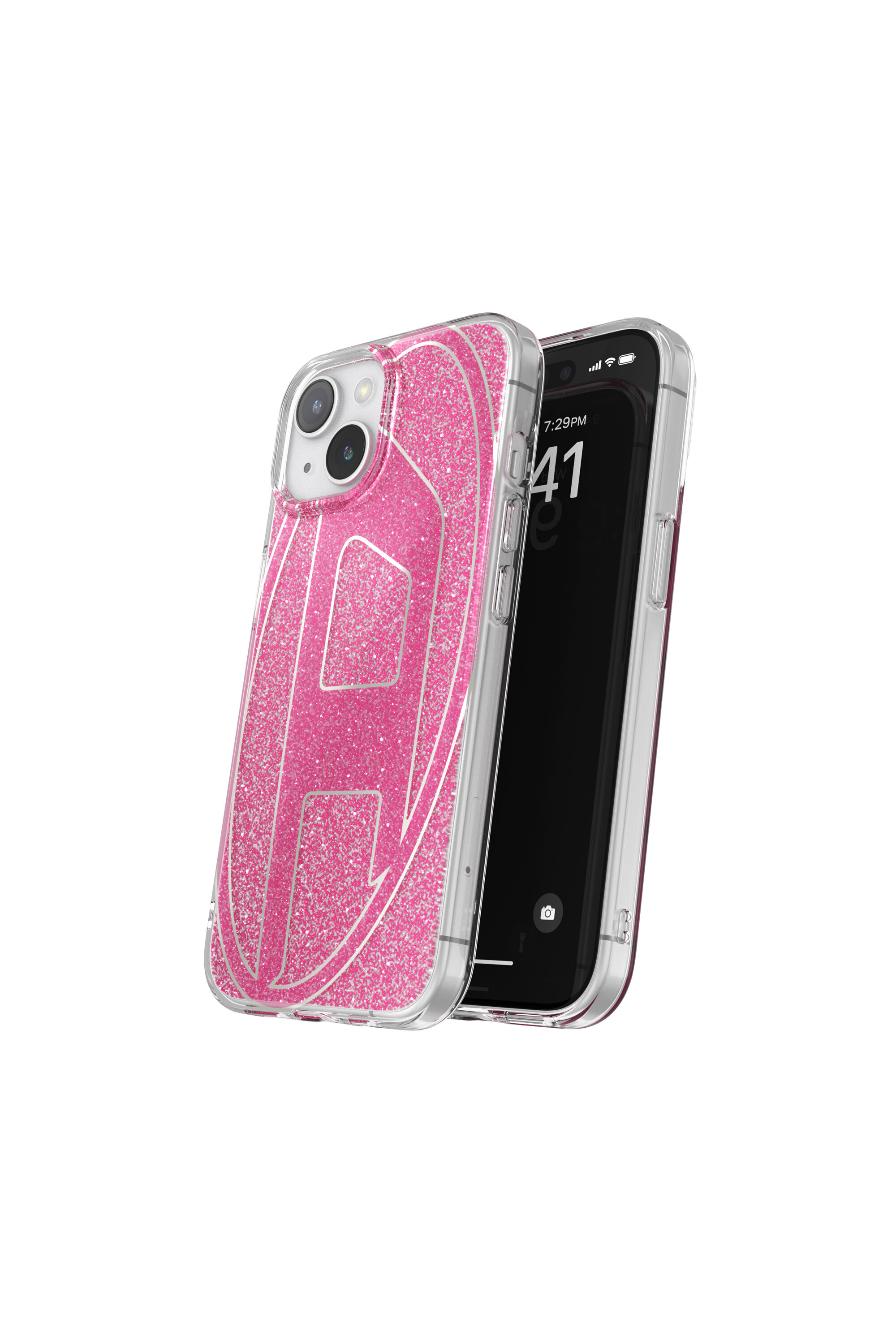 Diesel - 60035 AOP CASE, Cover glitterata per iP 15 Unisex in Rosa - 3