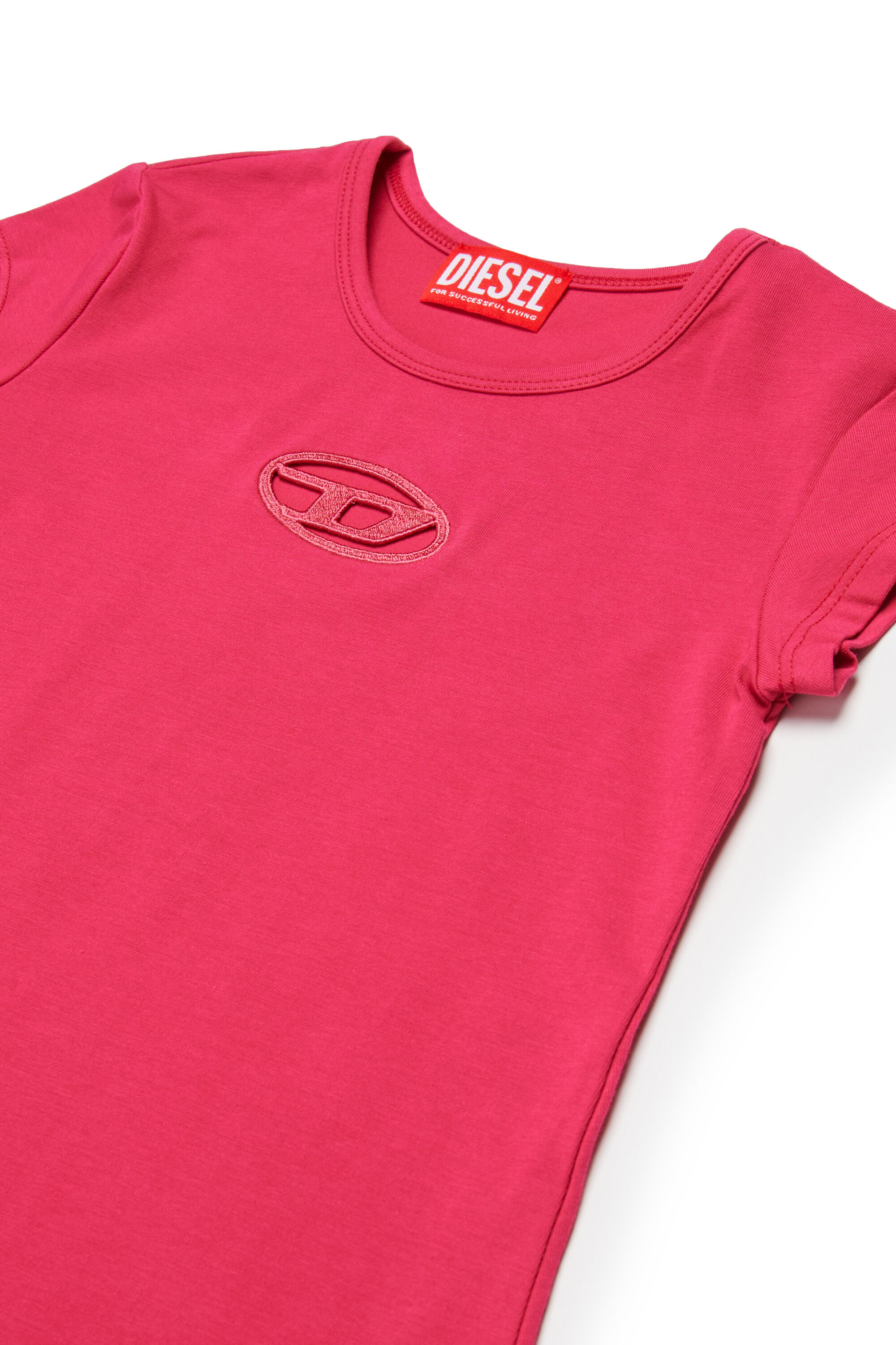 Diesel - DANGIELAM, Abito a T-shirt con cut-out e logo Oval D Donna in Rosa - 3