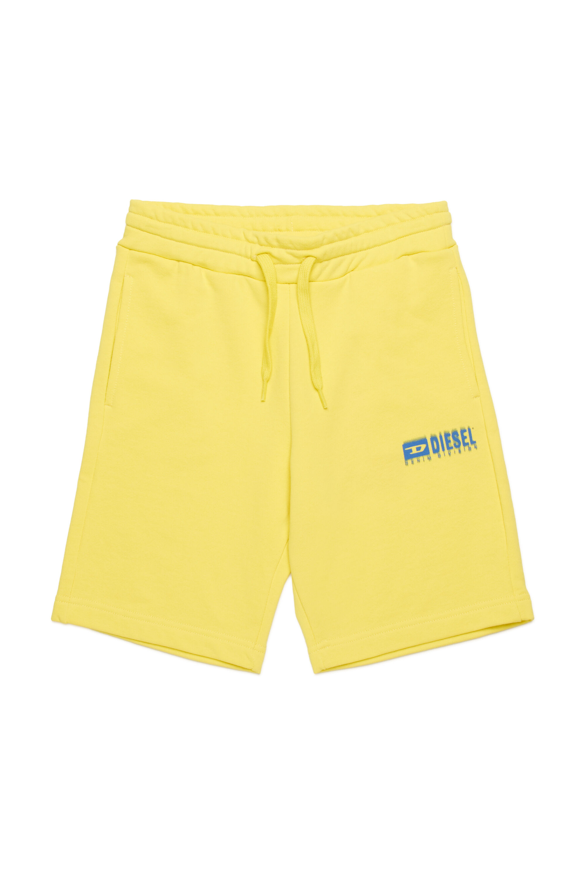 Diesel - PBASESHORT, Herren Sweatshorts mit Dégradé-Logo in Gelb - 1