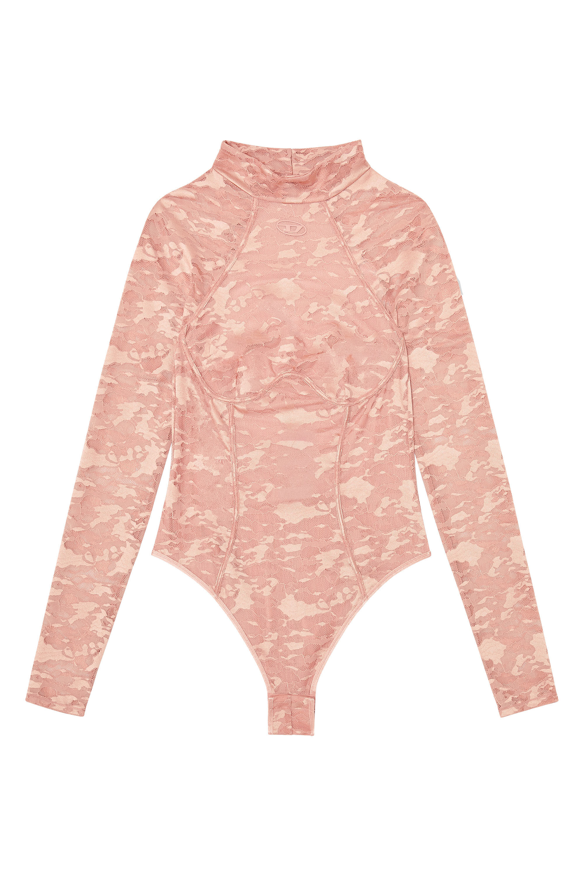 Diesel - VIVIAN-UTLT, Body en dentelle nylon avec dos ouvert Femme in Rose - 2