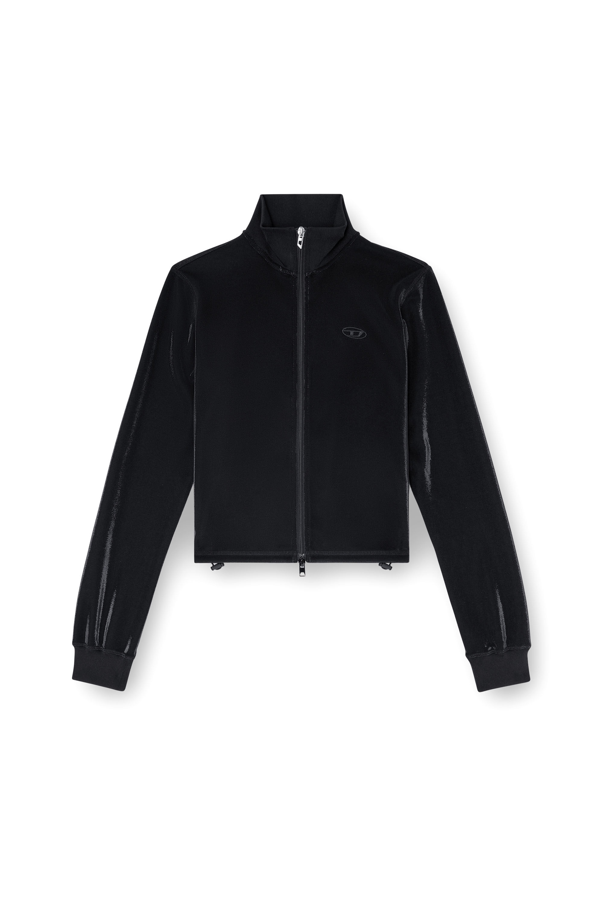 Diesel - F-ROSY, Felpa con zip effetto piquet lucido Donna in ToBeDefined - 2