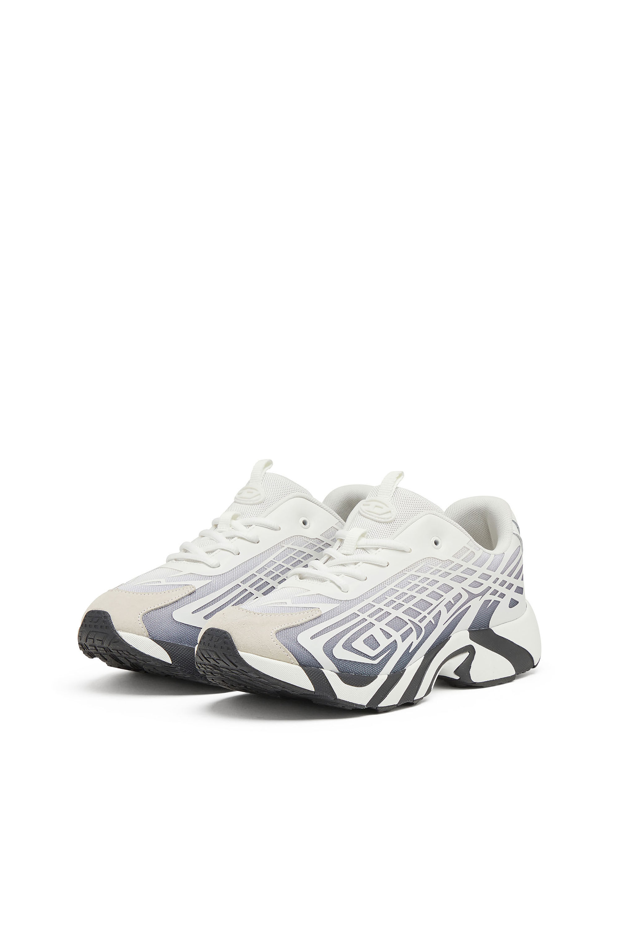 Diesel - S-D-VIT'S 500 LOW, D-Vit-Sneakers en mesh dégradé rayé Homme in Blanc - 7