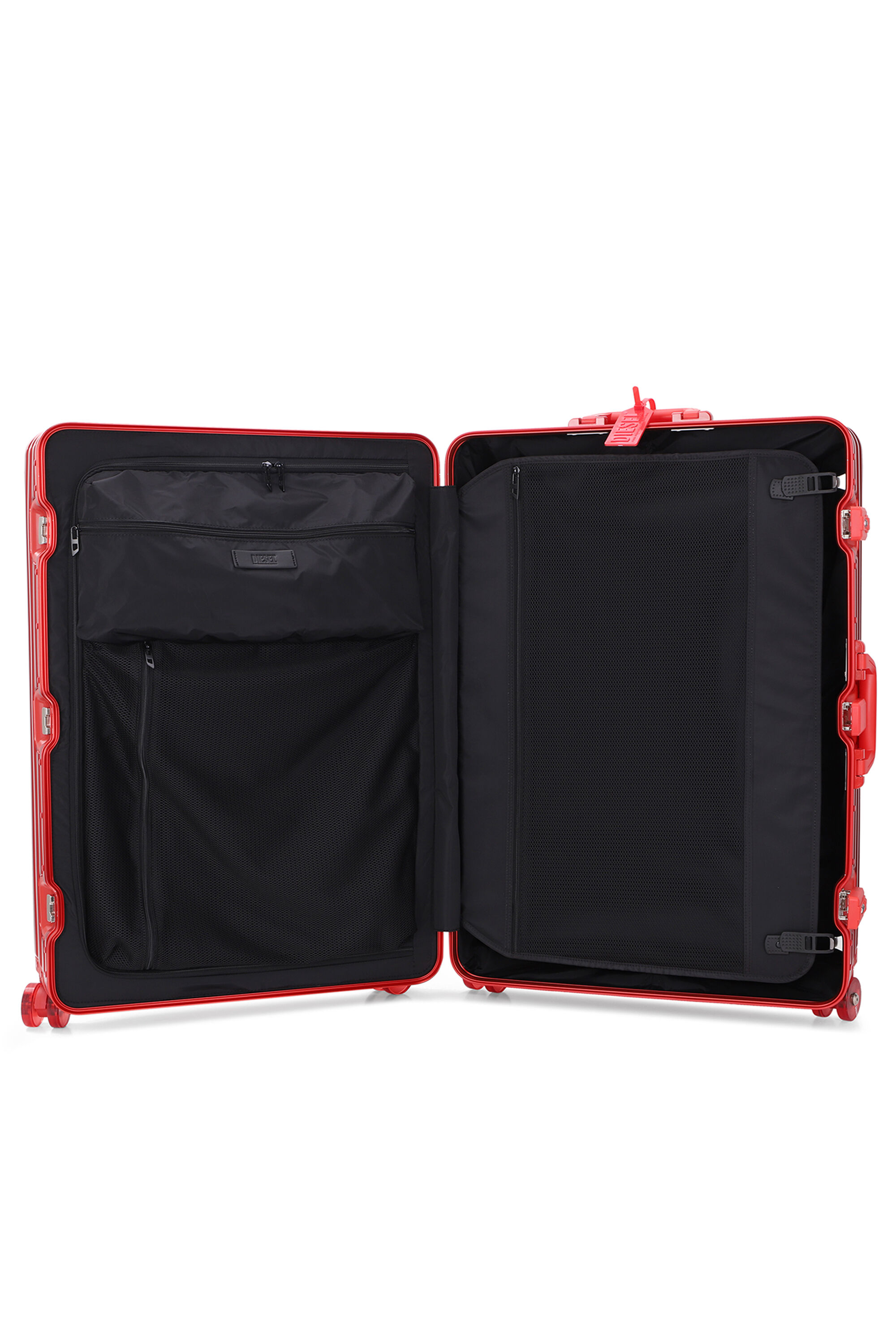 Diesel - DIESEL ALUMINUM TROLLEY- DSL002, Unisex Koffer aus Aluminium Gr&ouml;&szlig;e L in Rot - 4