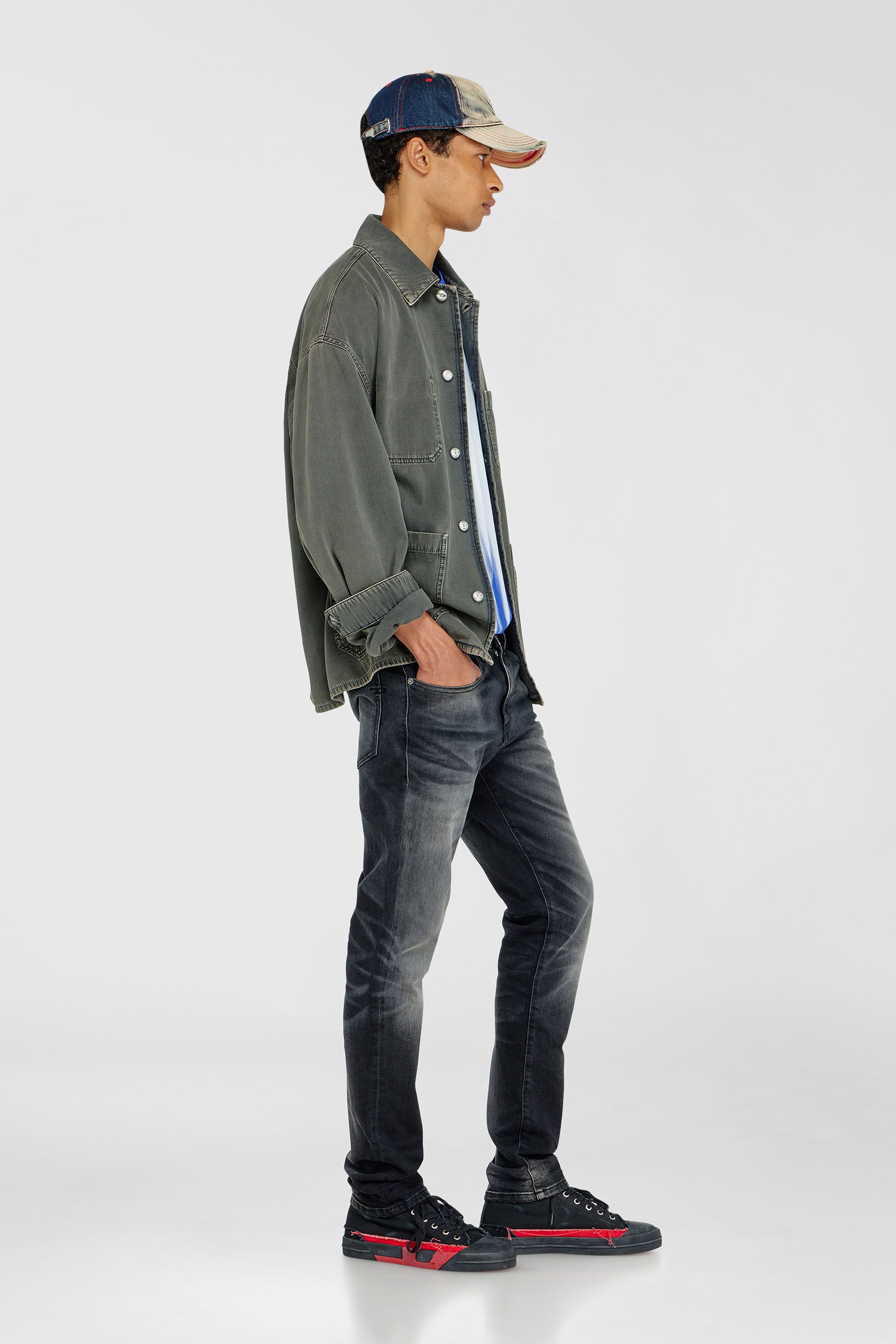 Diesel - Slim Jeans 2019 D-Strukt 09P38 Uomo, Nero/Grigio scuro - Image 2