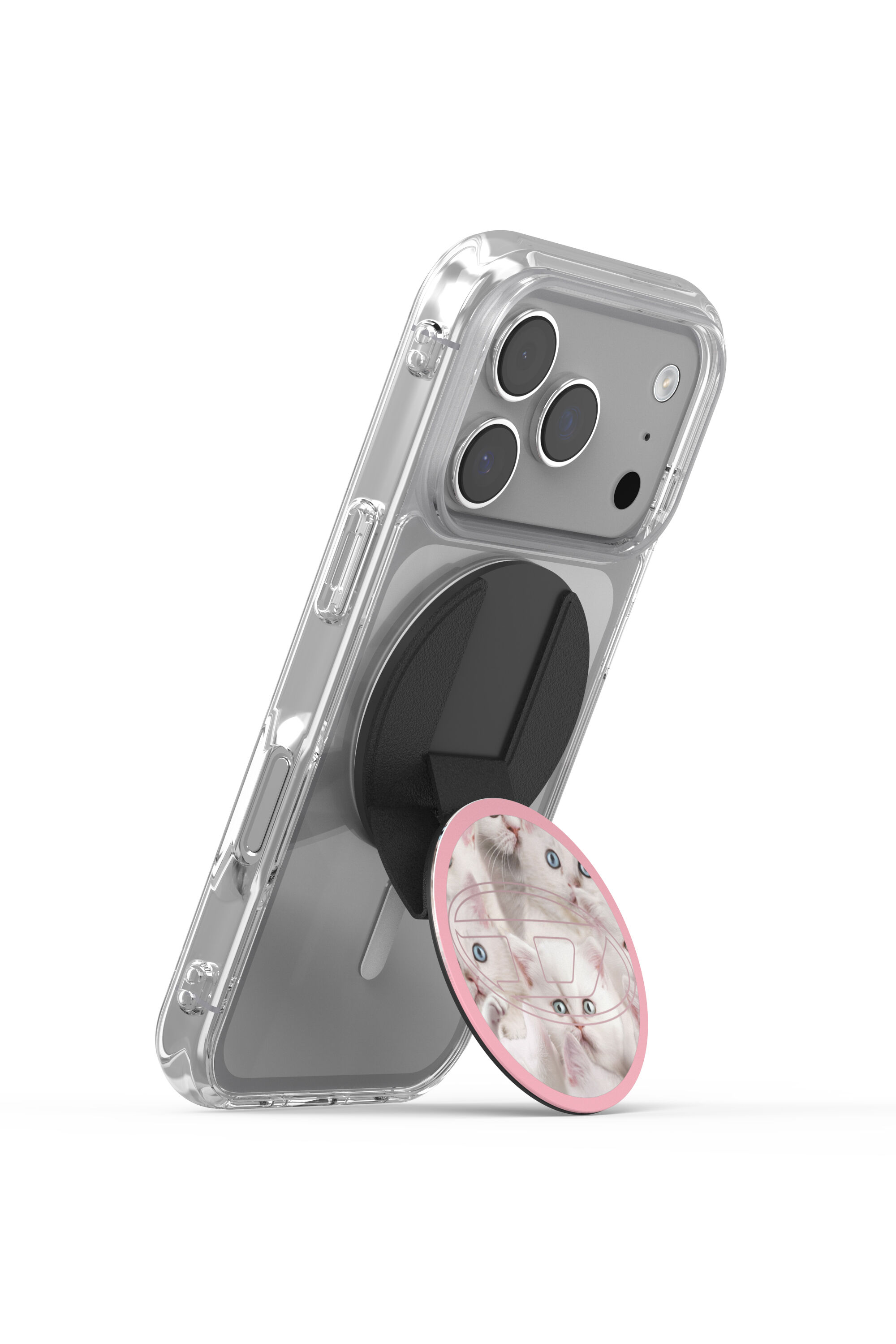 Diesel - 60452  GRIP CASE, Oval D Cats Magsafe Gripstand Mixte in Rose - 5