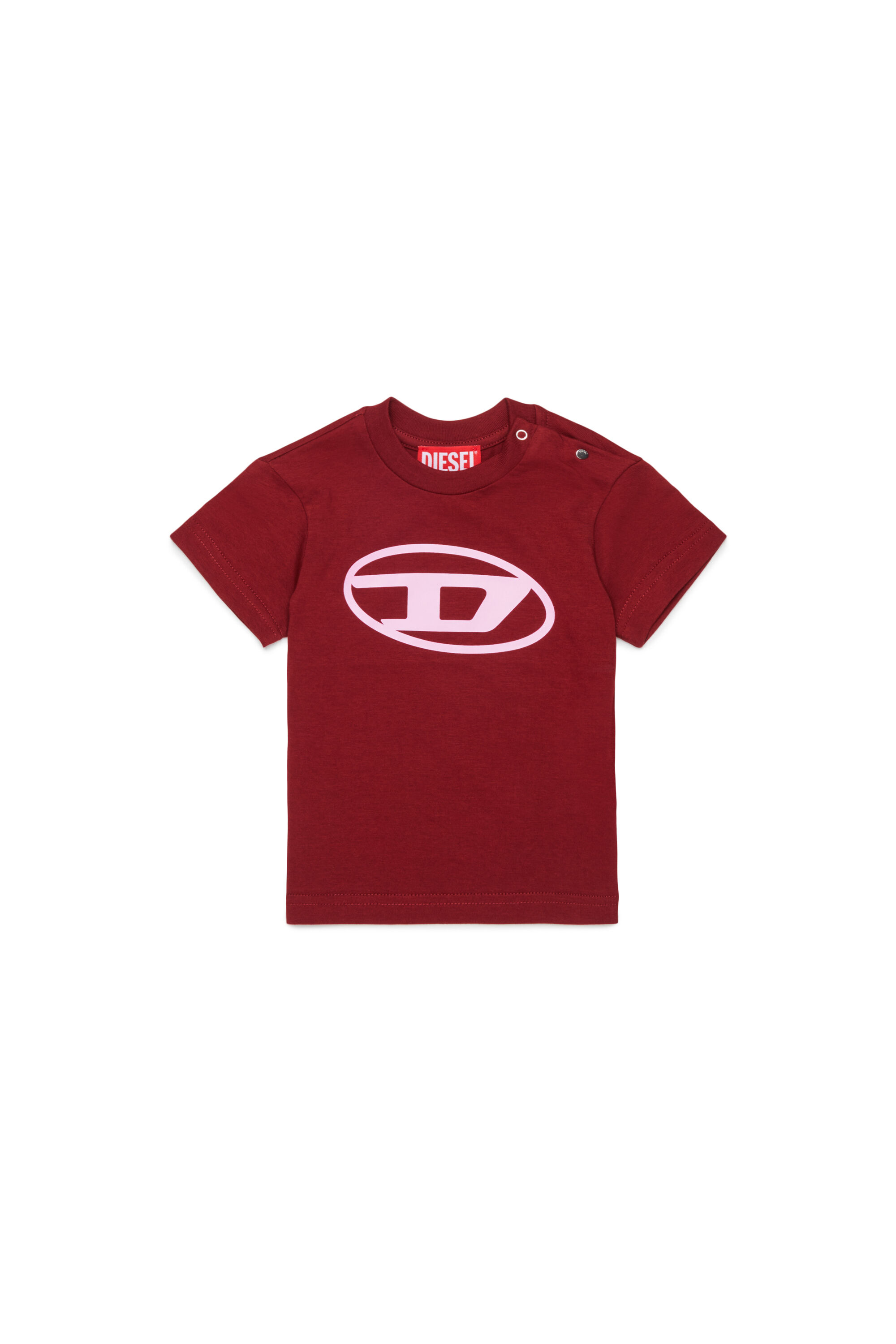 Diesel - TIELB, T-shirt en coton avec imprim&eacute; Oval D Homme in Rouge - 1