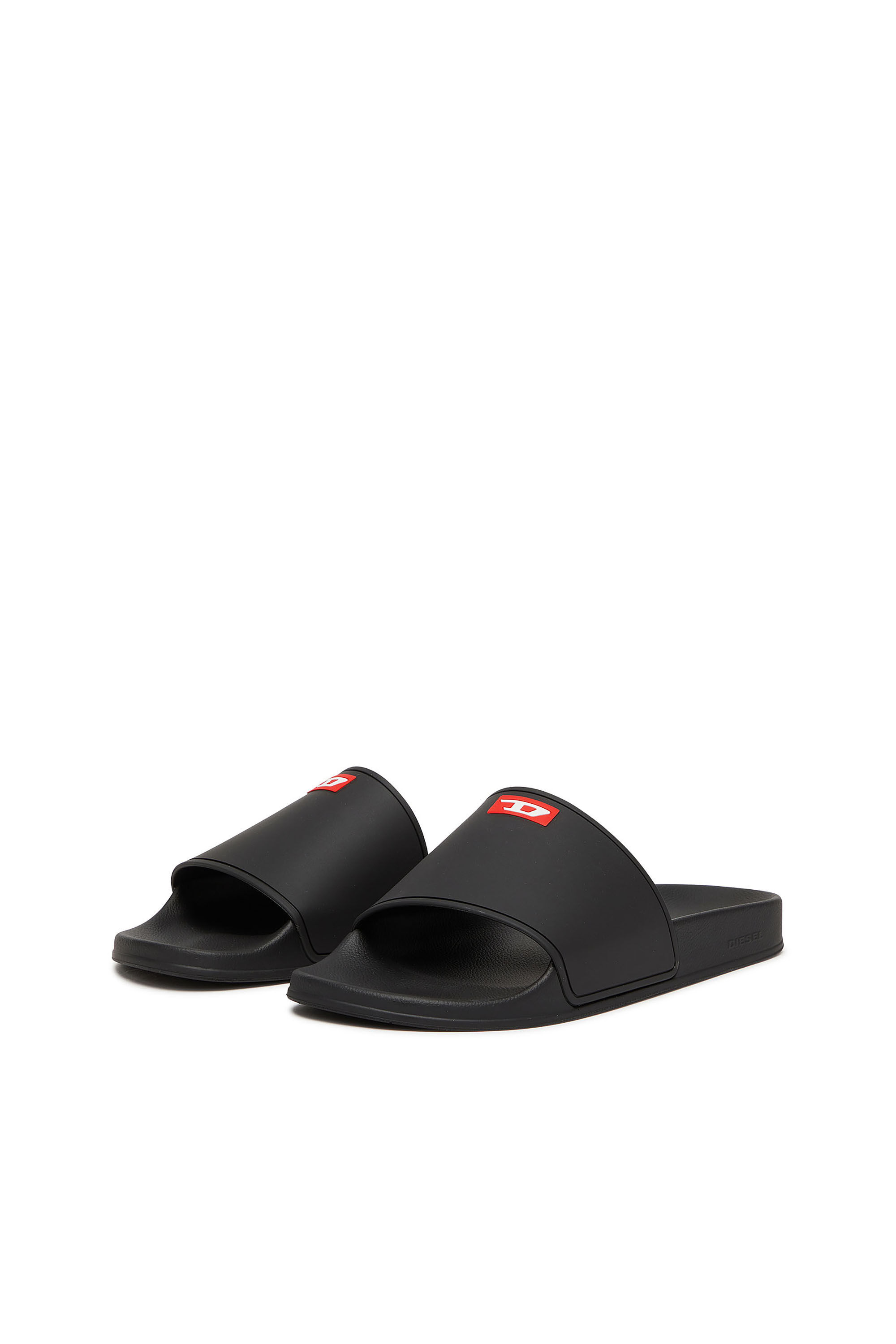 Diesel - SA-SWIM, Slide in gomma con logo D Uomo in Nero - 8