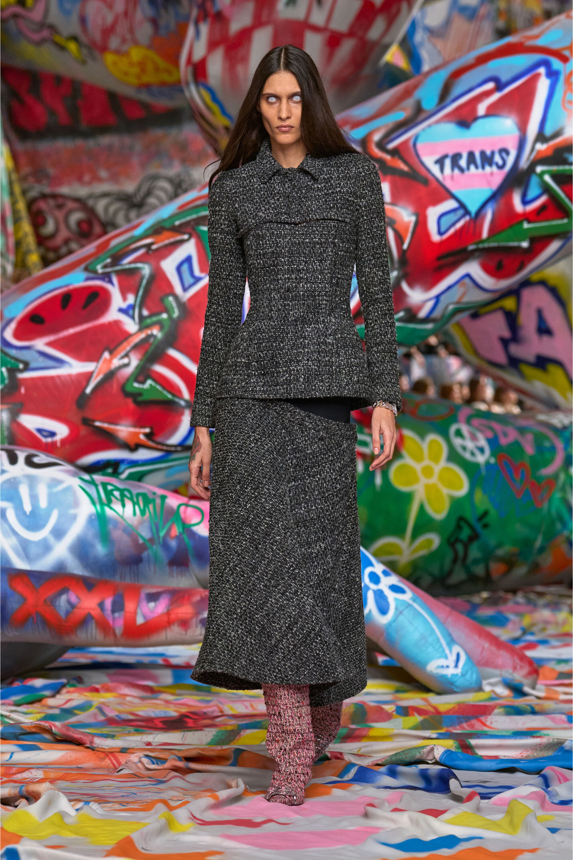 Diesel - O-GRACE, Damen Bouclé-Rock mit Stretch-Bund in Schwarz - 6