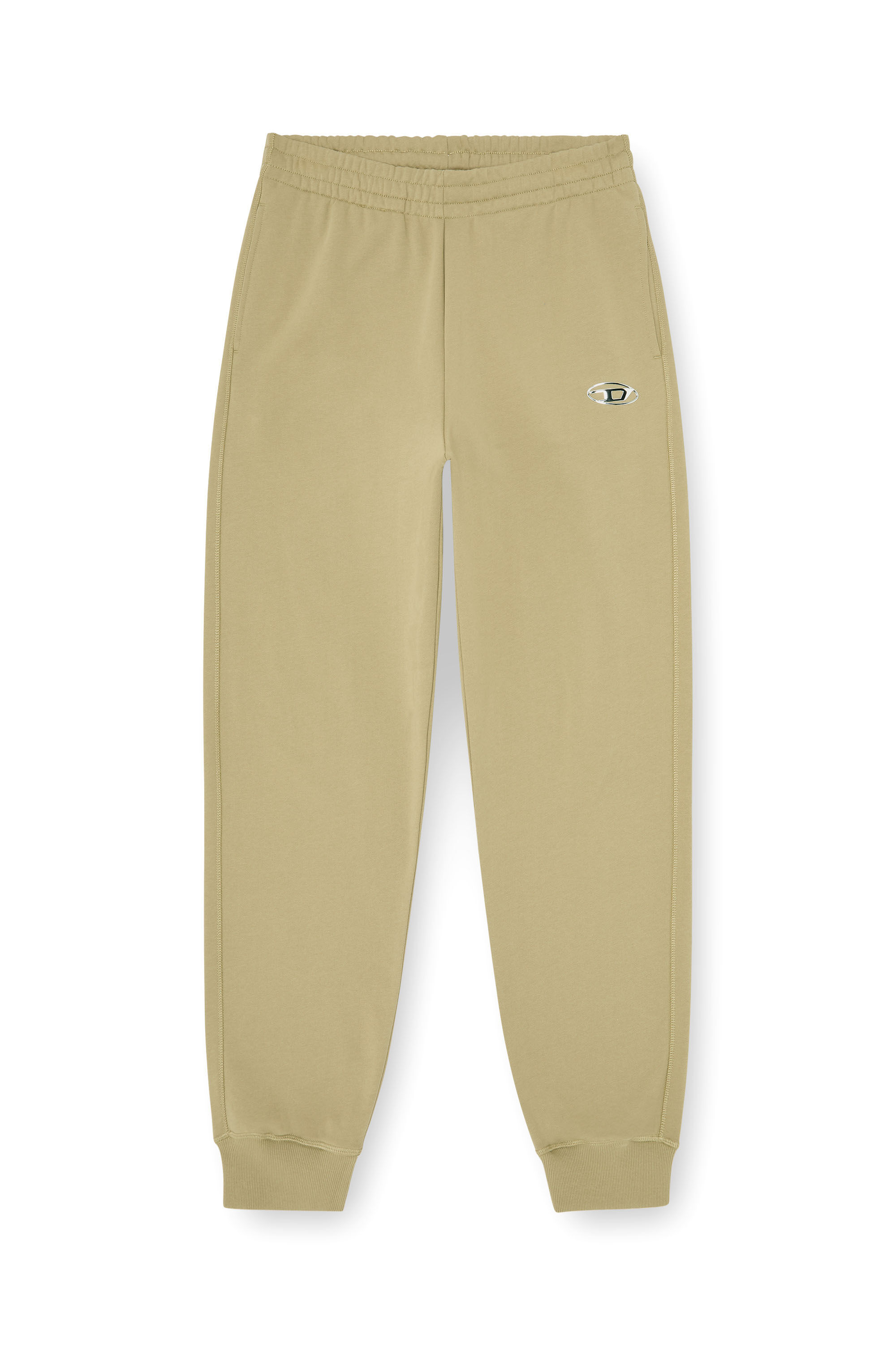 Diesel - P-MARKY-IOD, Herren Baumwollsweatpants mit metallischem Oval D in Beige - 2