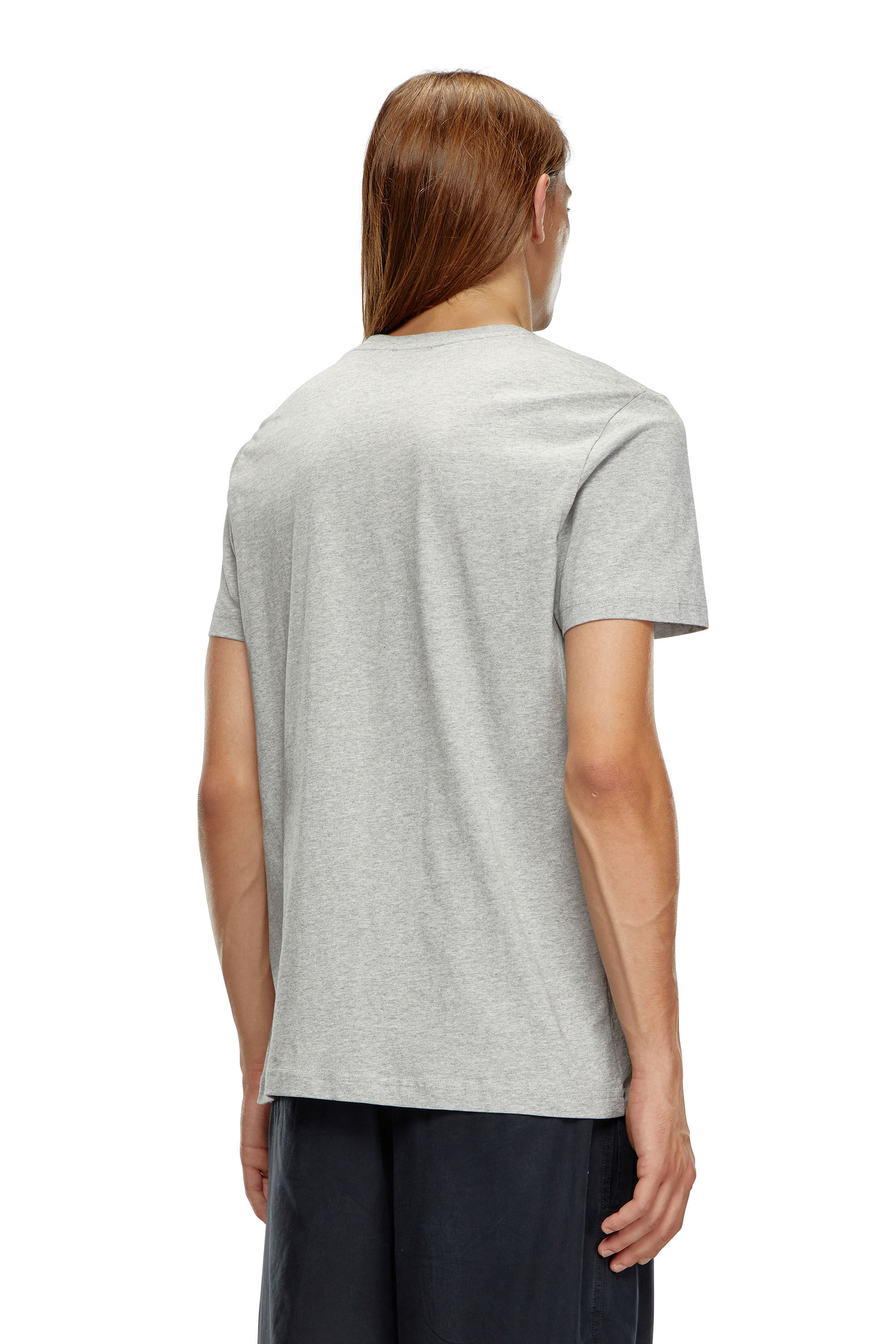 Diesel - T-DIEGOR-D, Man T-shirt with D patch in Grey - Image 4