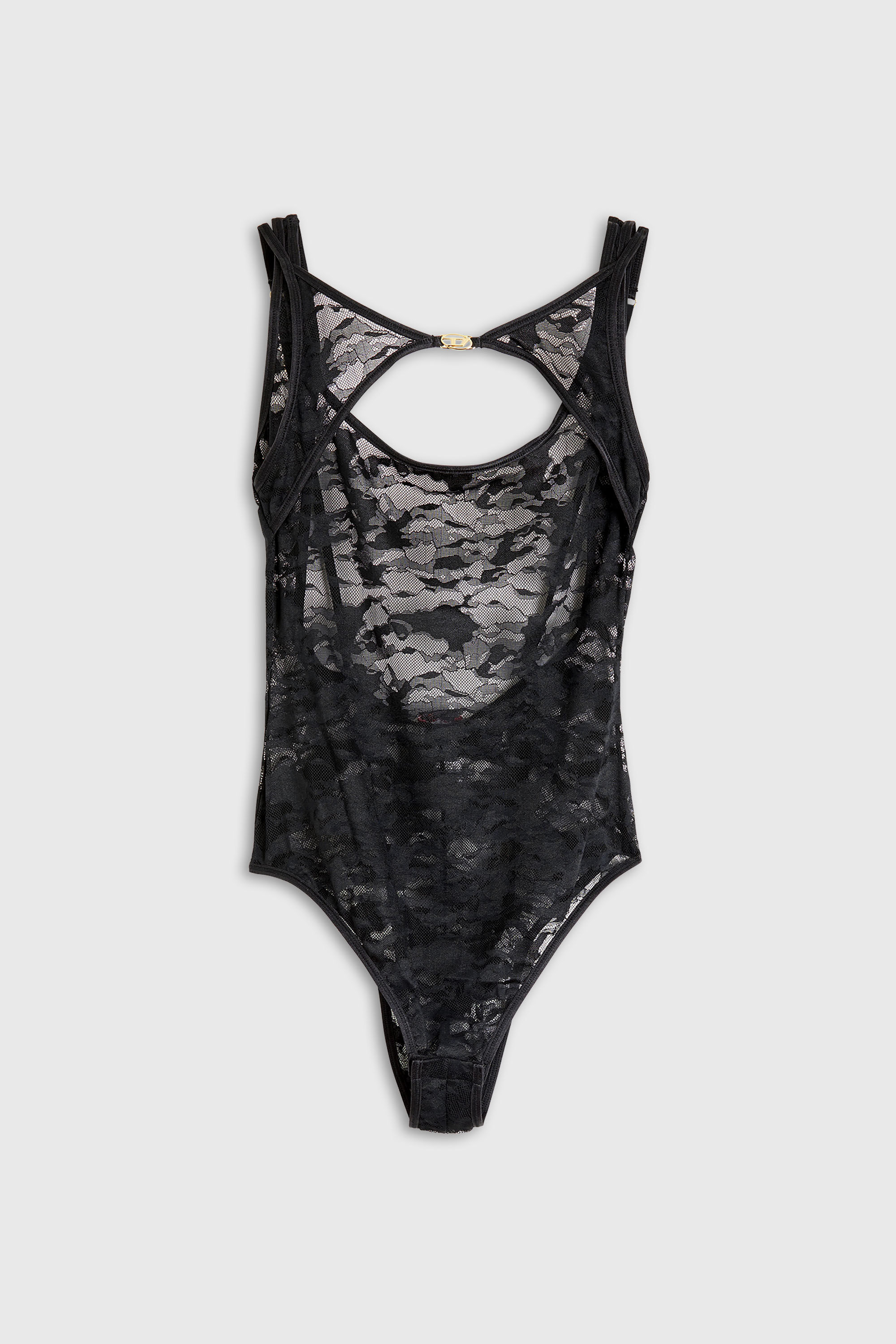 Diesel - LENA-UTLT, Body in pizzo camouflage Donna in Nero - 2