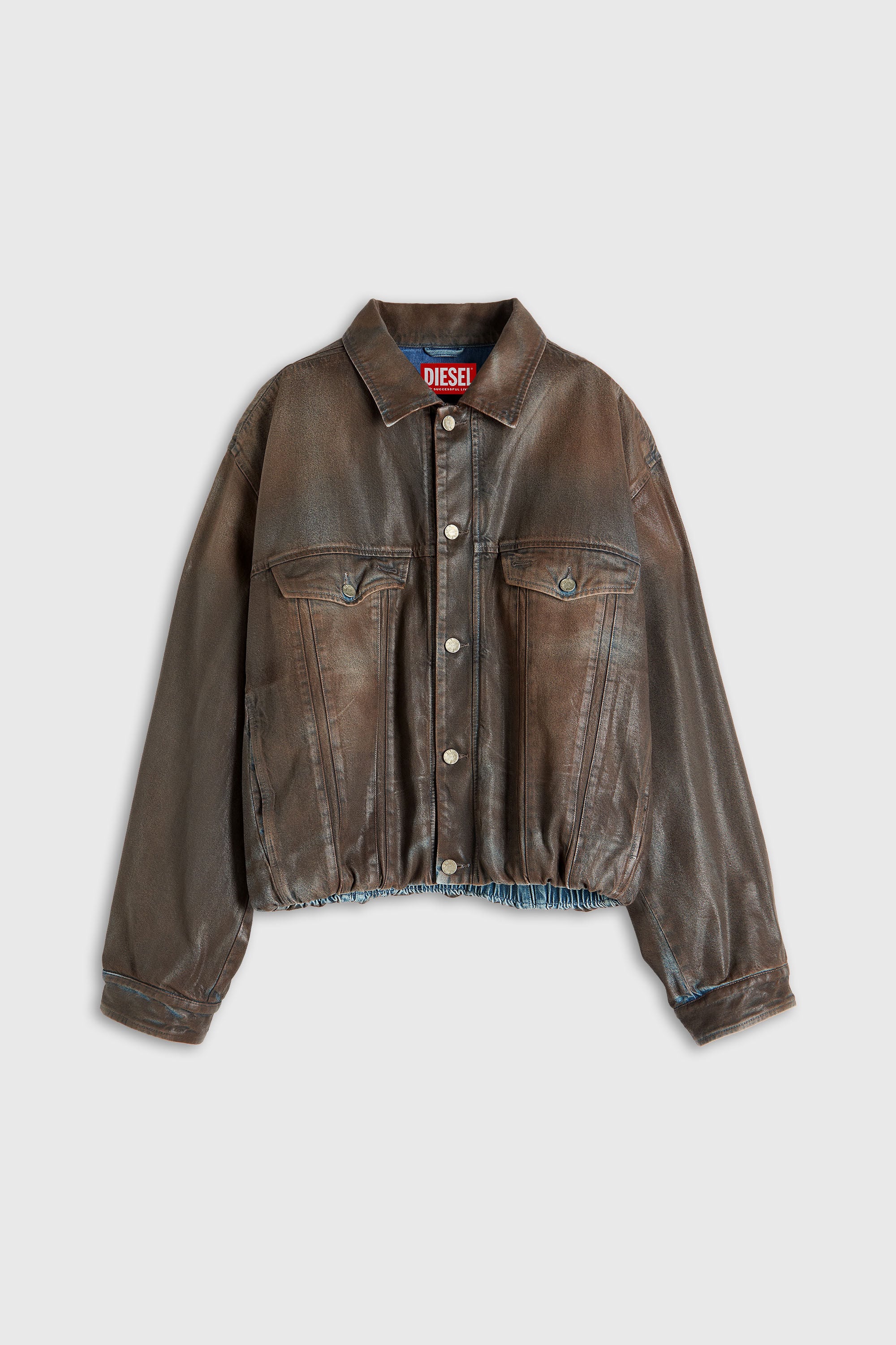 Diesel - D-MORVI-S, Unisex Trucker-Jacke aus beschichtetem Denim in null - 5