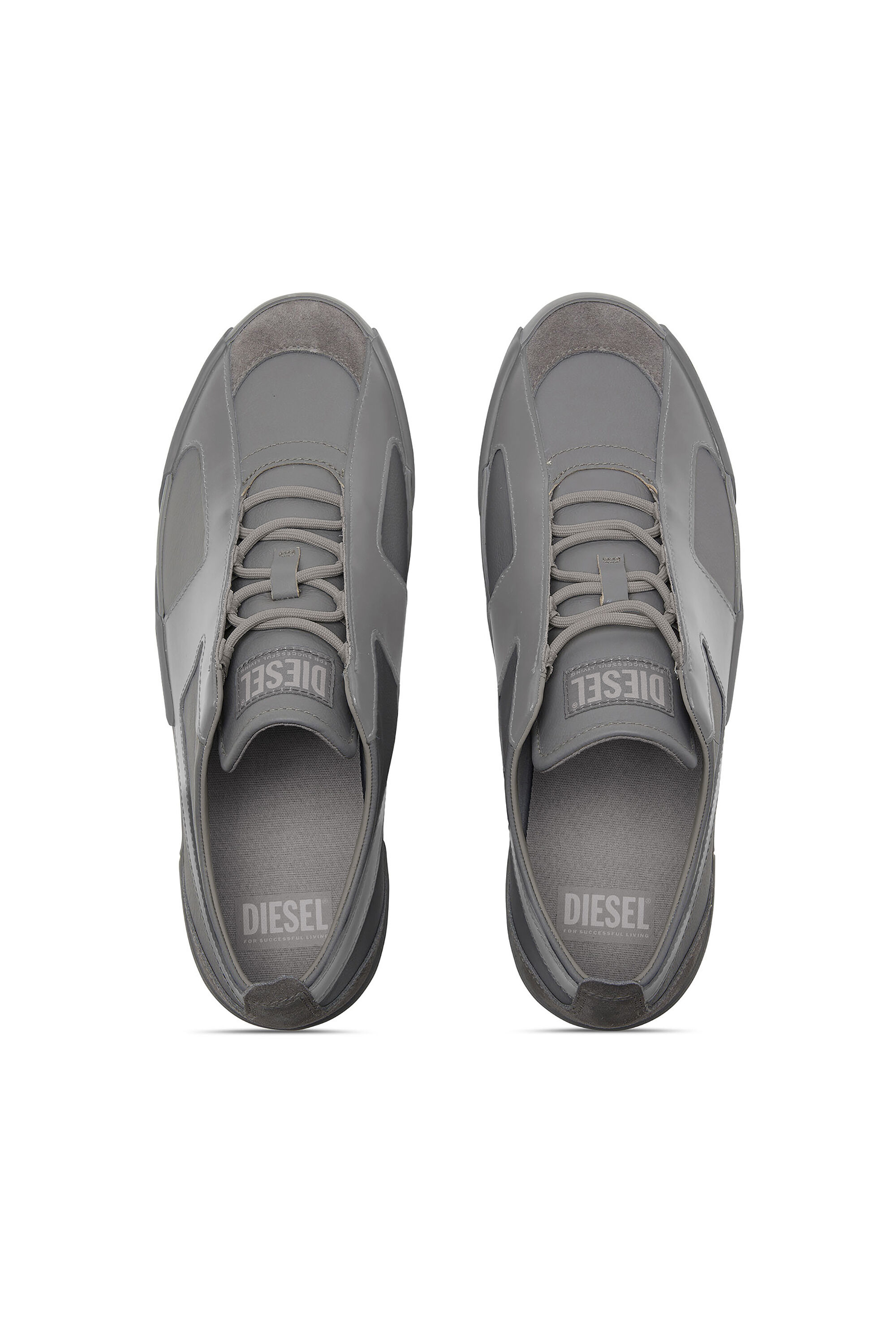 Diesel - S-SLANTE-D LOW, Herren S-Slante-D-Sneaker aus Wildleder und Leder mit D-Logo in Grau - 4