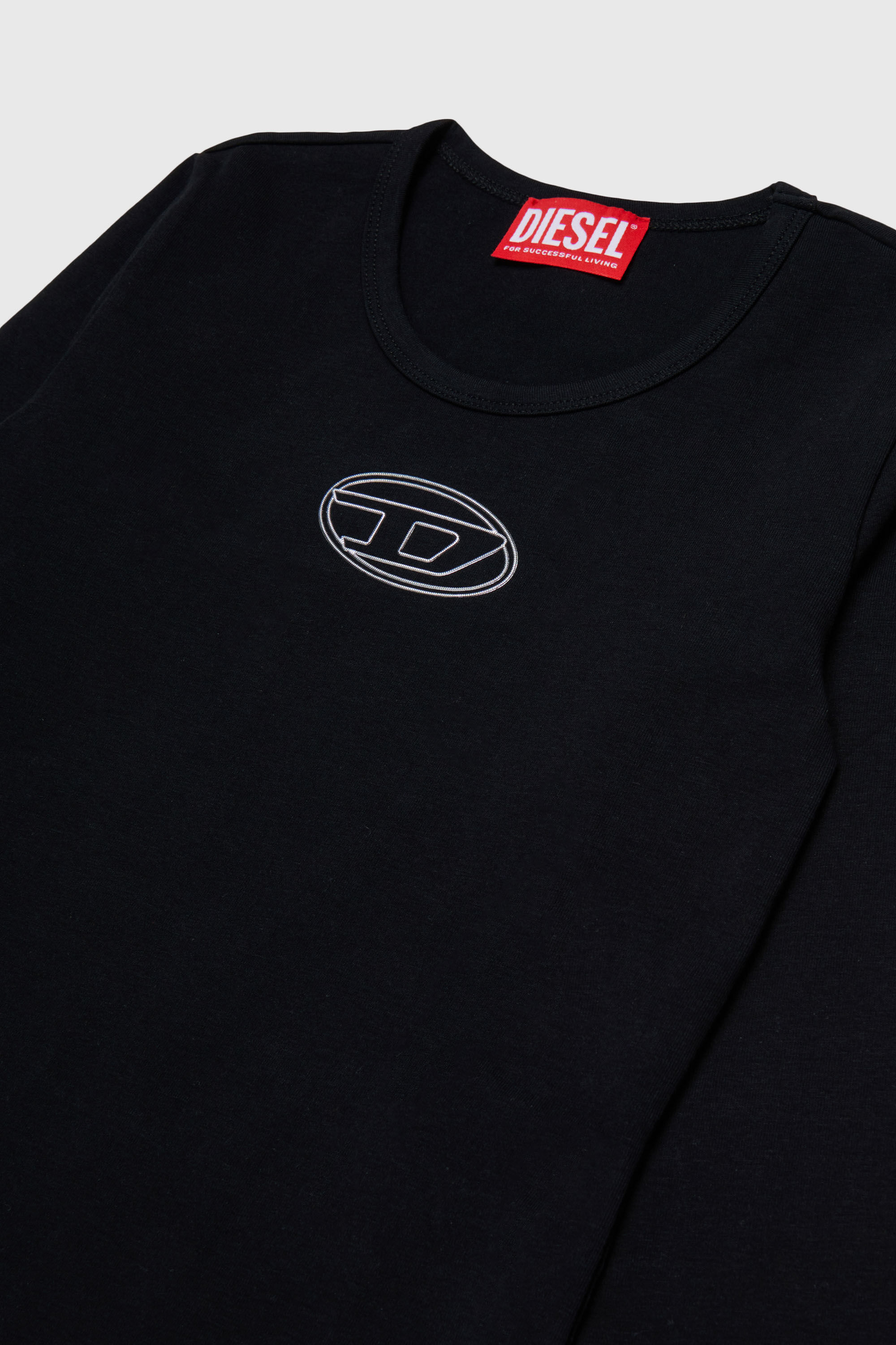 Diesel - BILIT, Body a manica lunga con logo Oval D Donna in Nero - 3