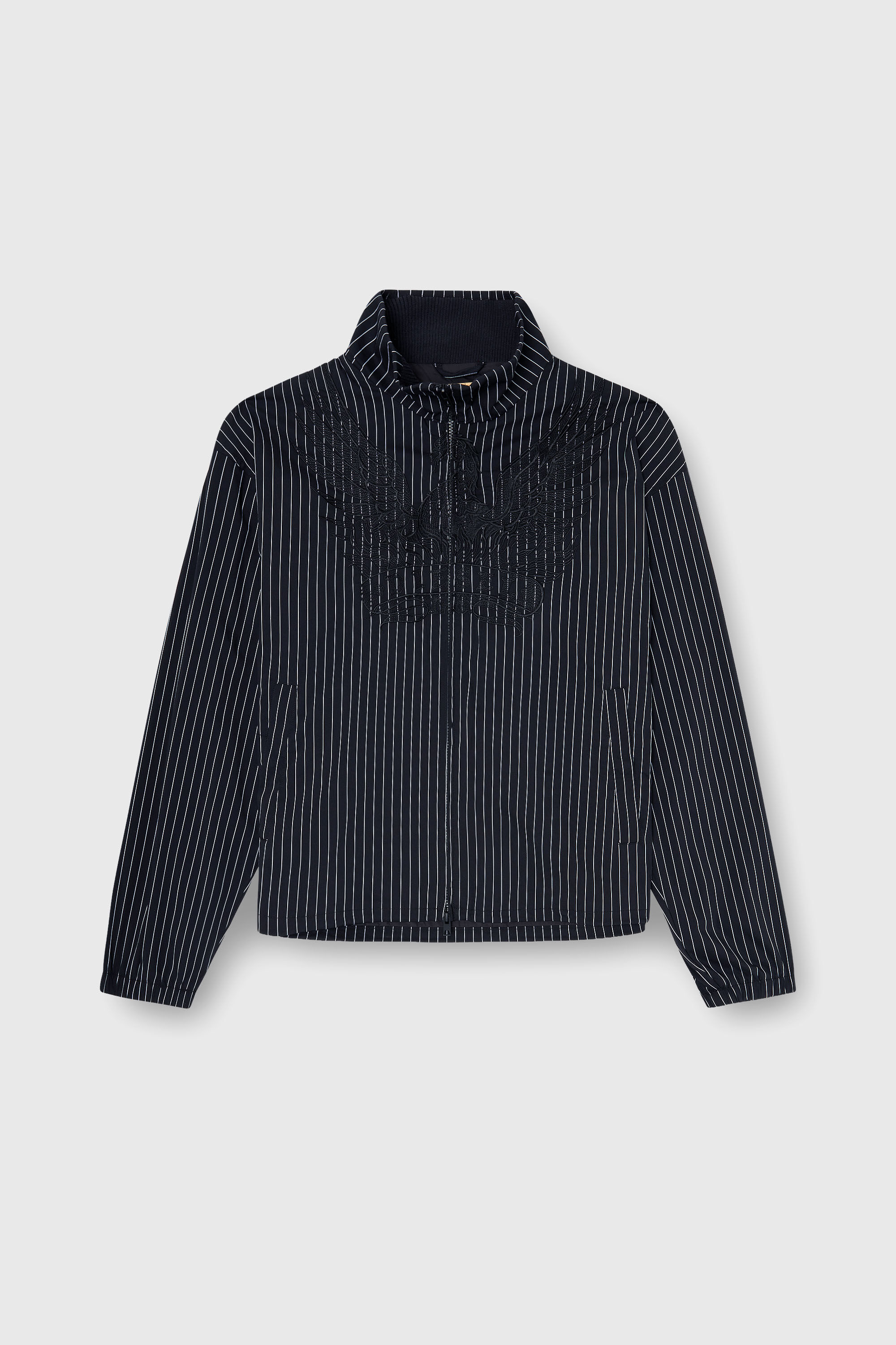 Diesel - J-CORSAR-NJCA, Giacca in nylon a righe con ricamo fenice Uomo in Nero - 2