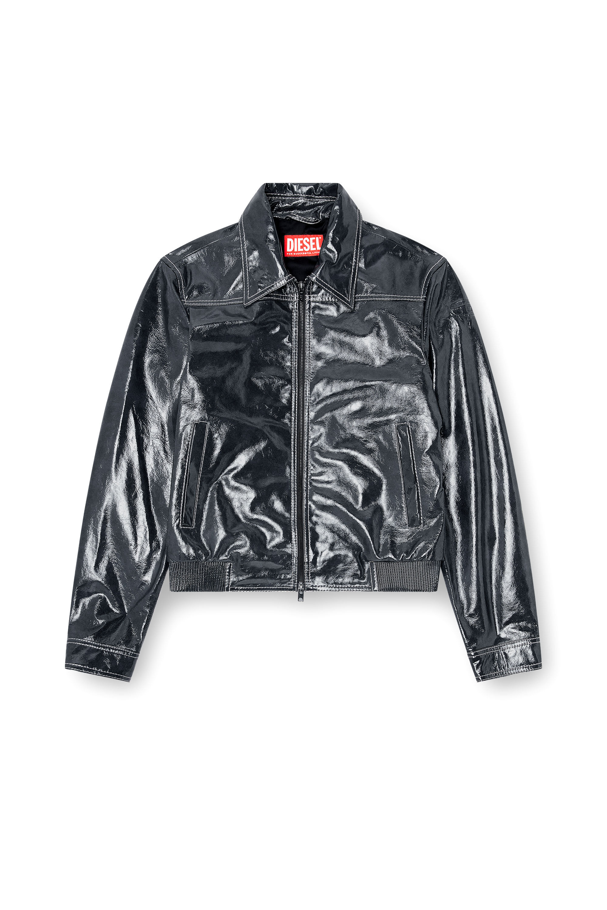 Diesel - L-ADDI, Giacca in vernice Uomo in Grigio - 2