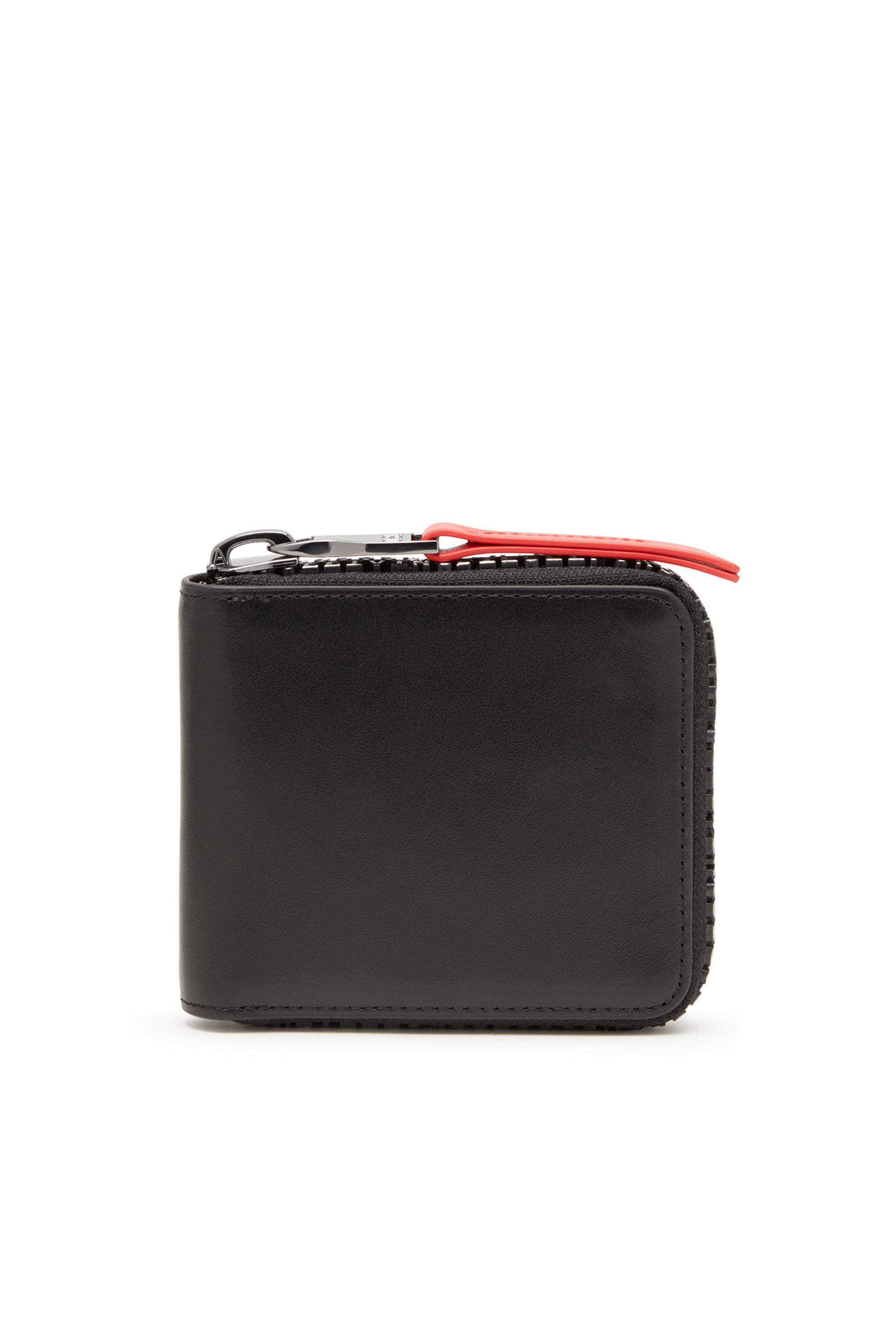 Diesel - ZIP-D BI-FOLD COIN ZIP XS, Homme Portefeuille zippé en cuir avec zip à logo in Noir - Image 1