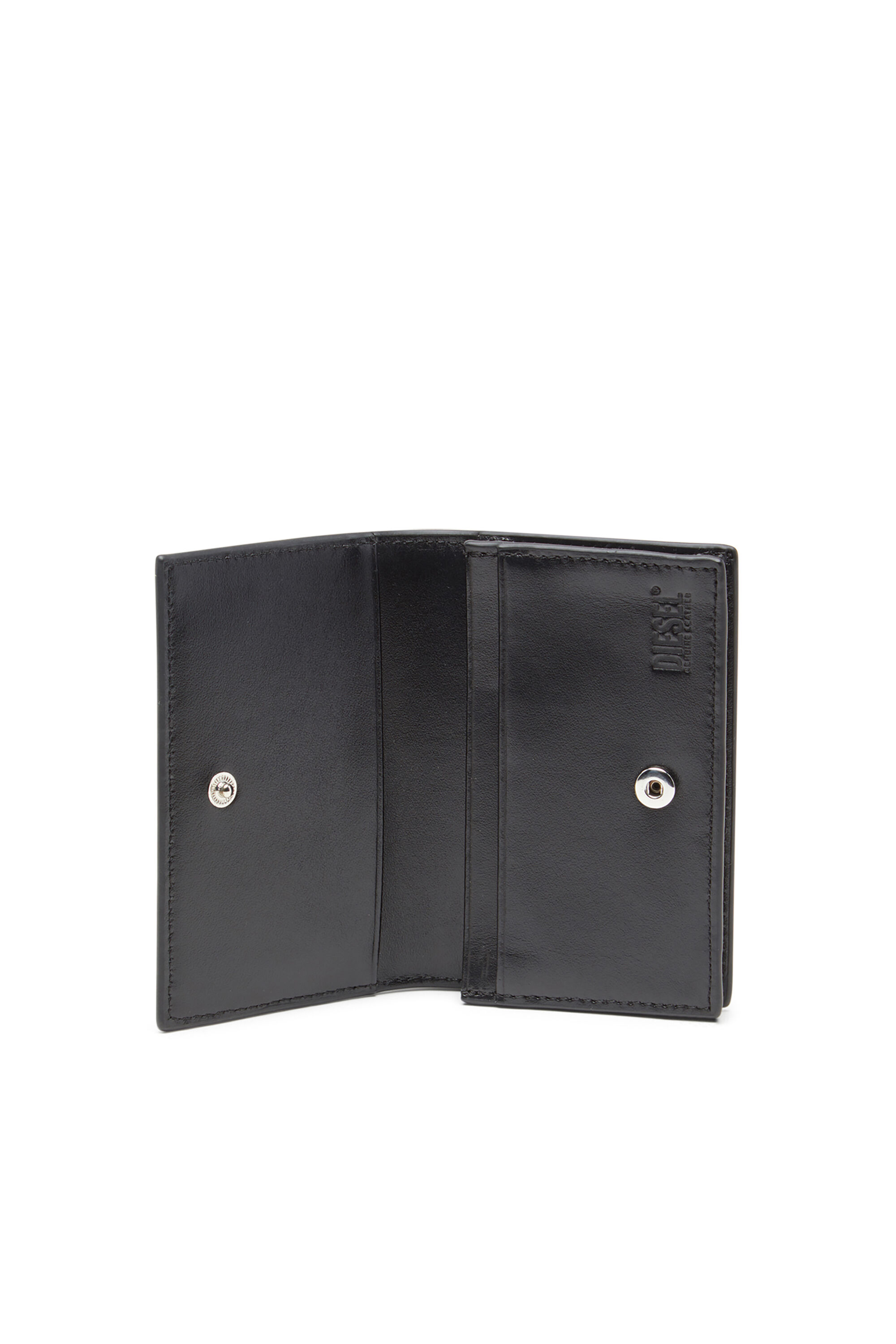 Diesel - 1DR CARD HOLDER IV, Woman's Leather card holder with enamelled Oval D in Black - 3