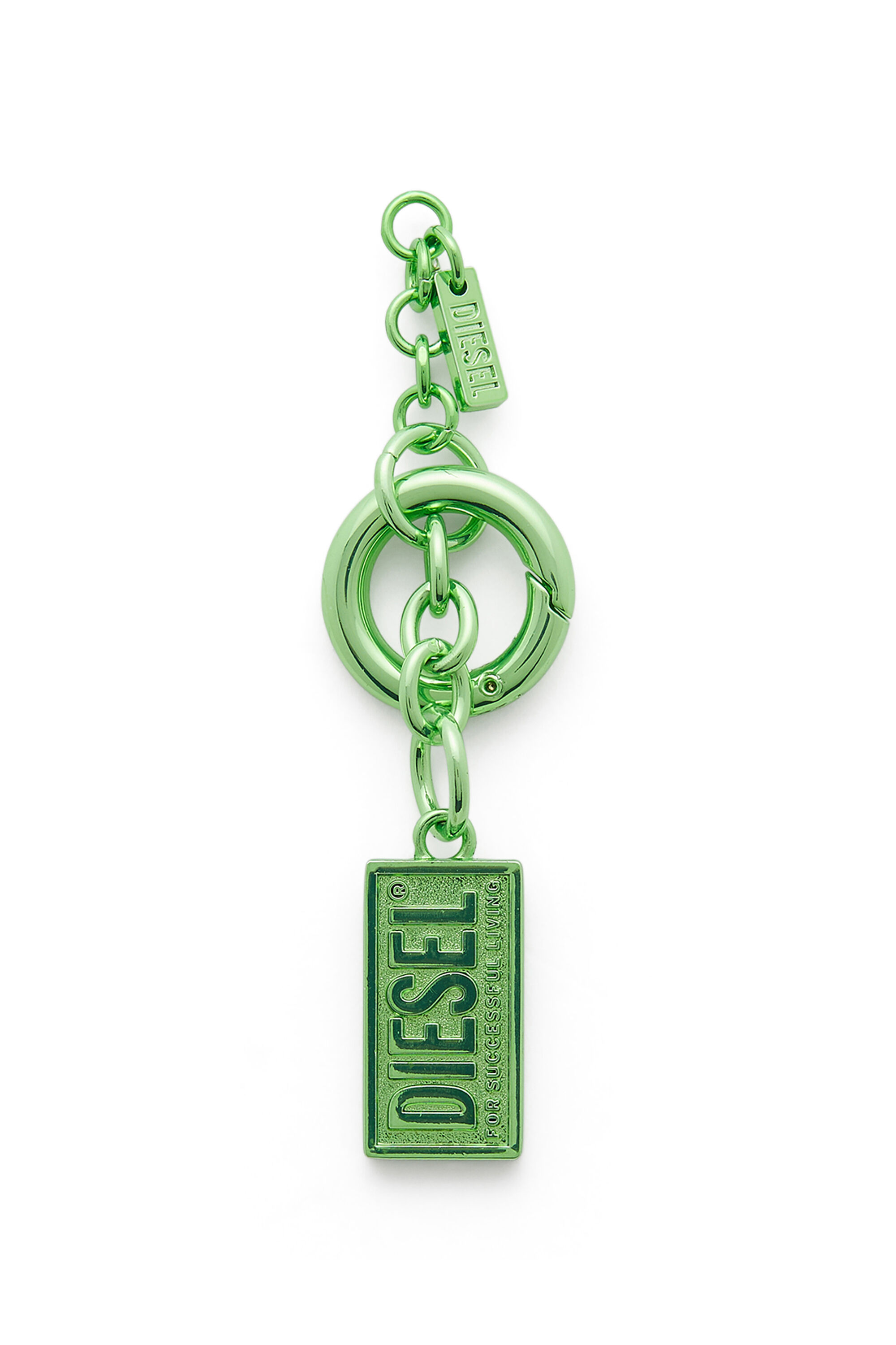 Diesel - CHARM-BISCOTTO, Damen Metallschl&uuml;sselanh&auml;nger mit logo Biscotto Charm in Gr&uuml;n - 1