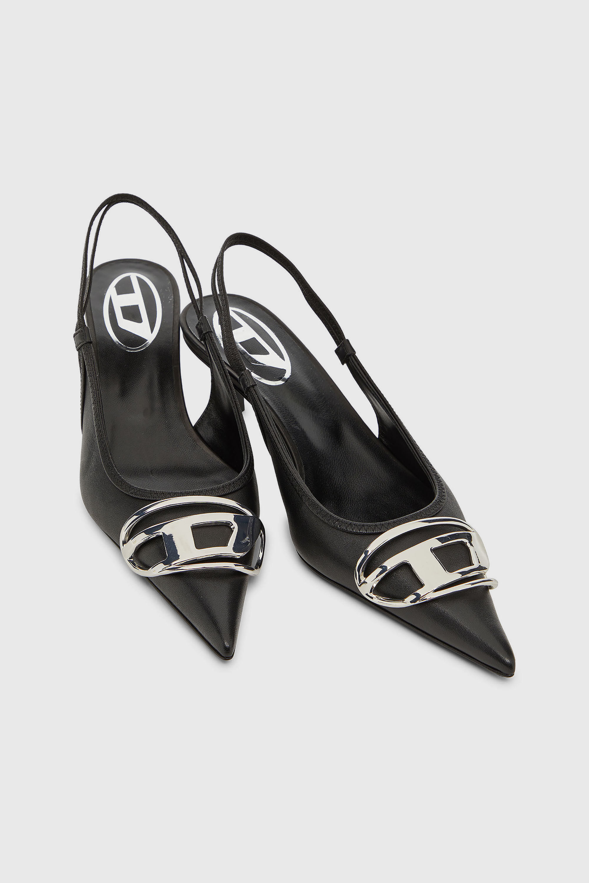Diesel - D-VENUS SB 40, D-Venus-D&eacute;collet&eacute; slingback in nappa Donna in Nero - 4