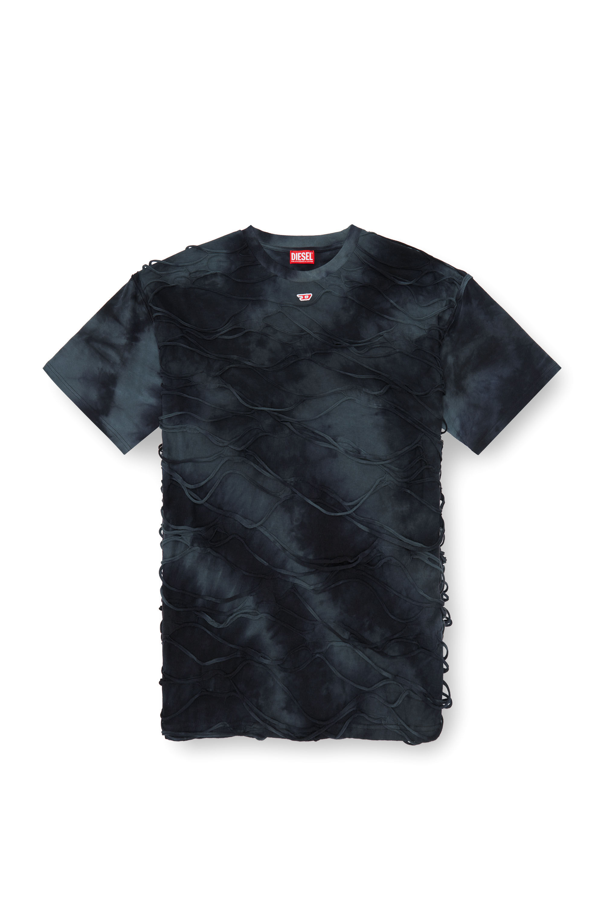 Diesel - T-BOXKET, Uomo T-shirt tie-dye con fili fluttuanti in Nero - Image 2