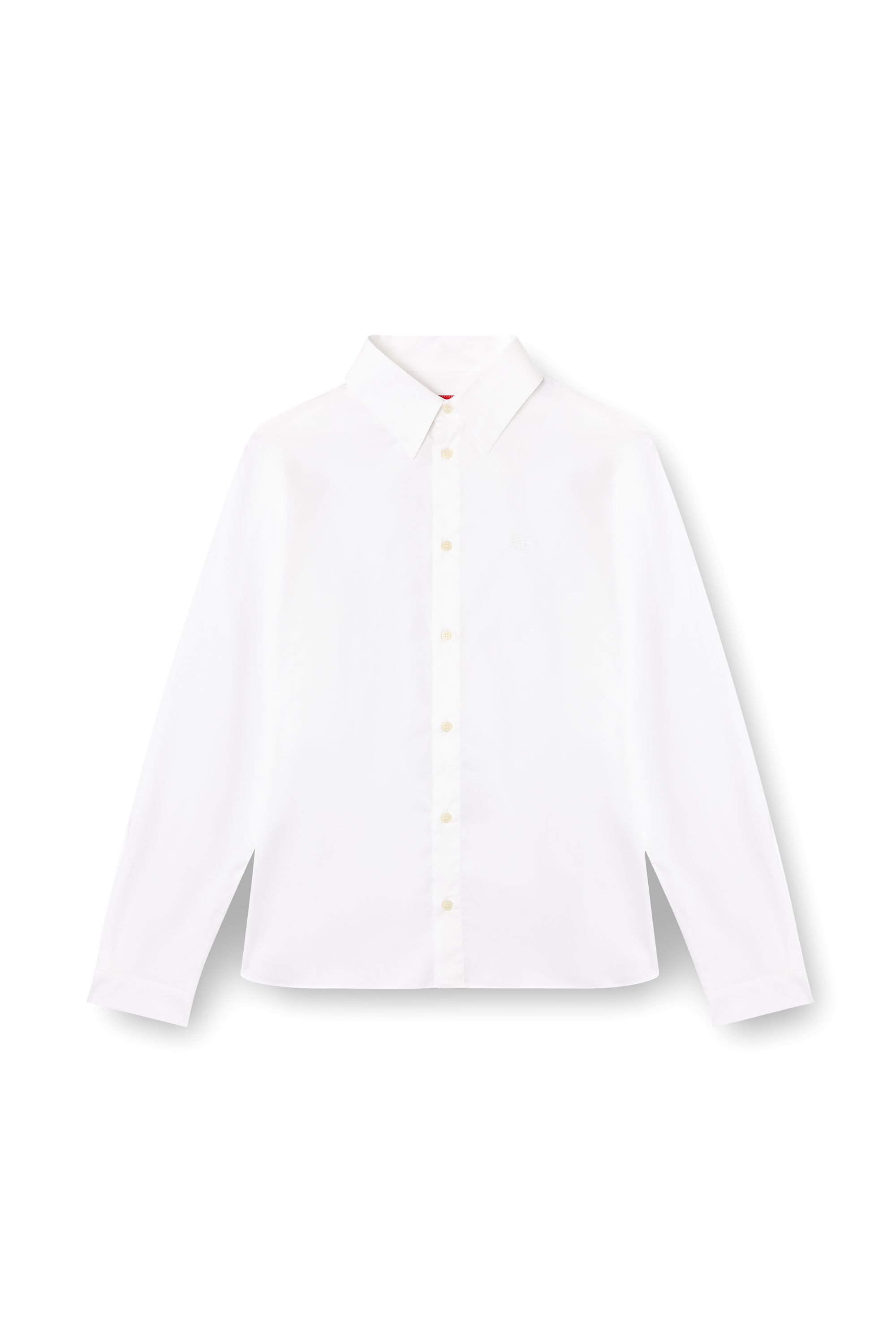Diesel - S-FITTY-QFAV, Camicia con logo Oval D ricamato Uomo in Bianco - 2