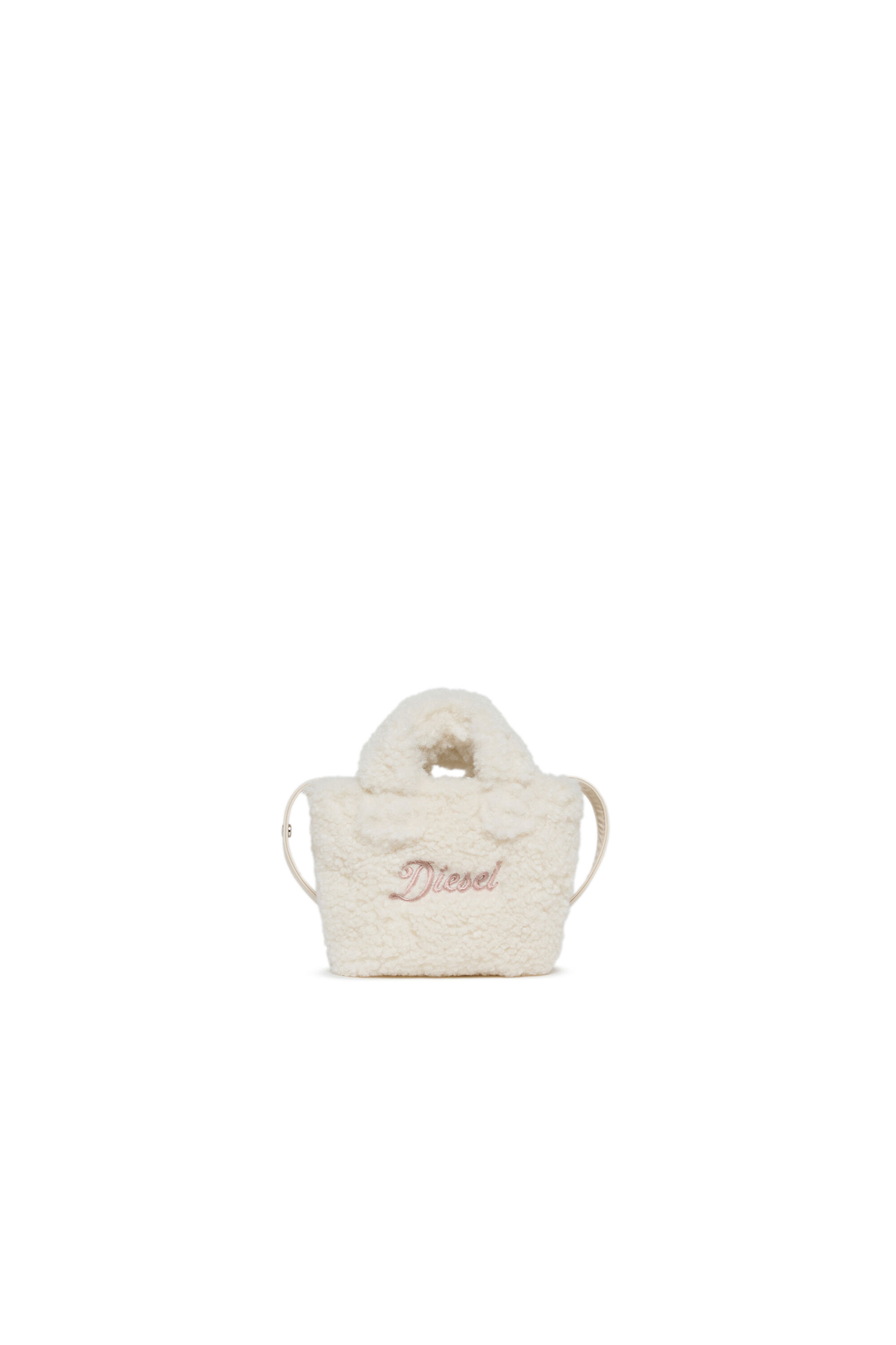 Diesel - WIXIT, Damen WIXIT - Mini-Tasche aus Teddy-Fleece in Wei&szlig; - 1