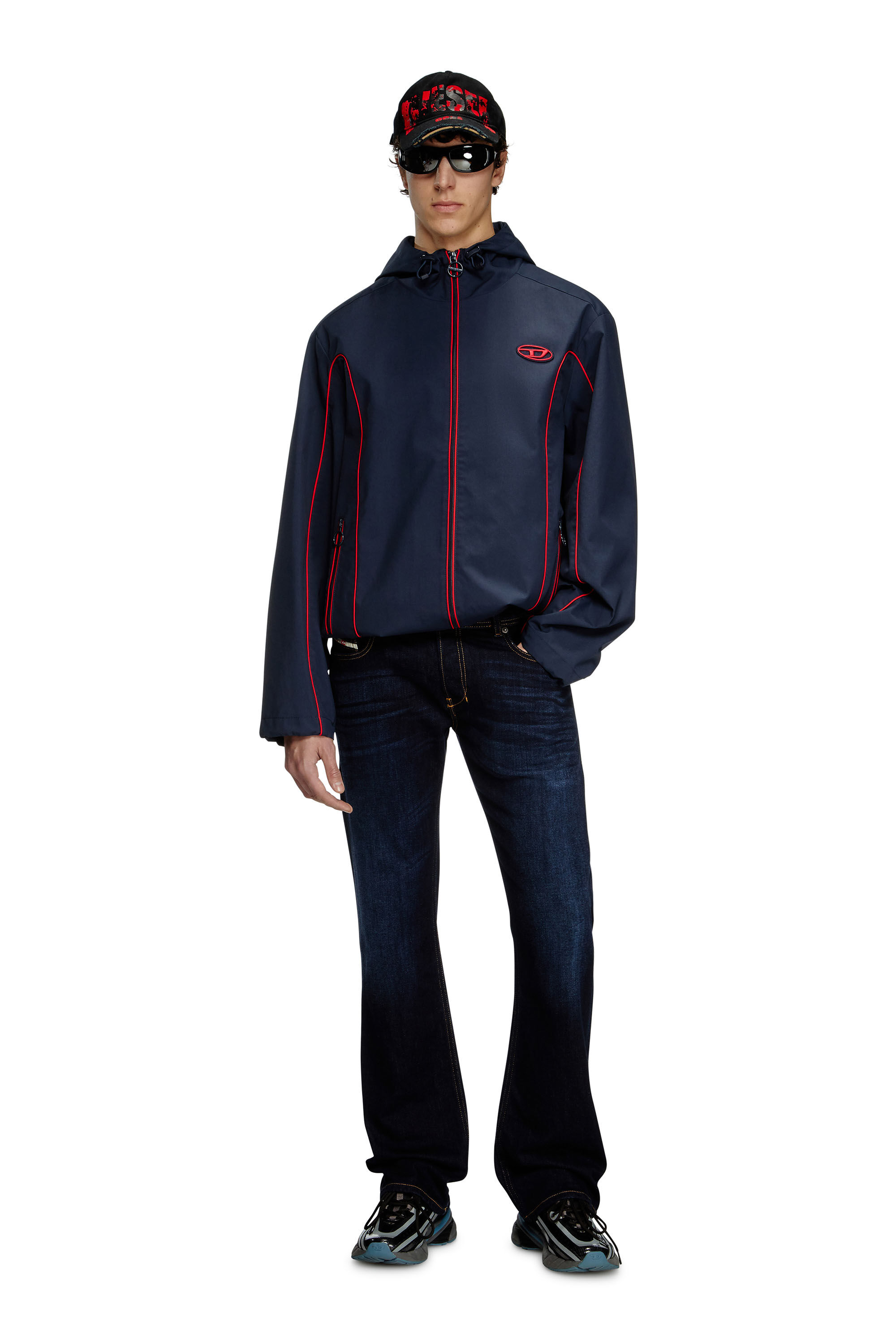 Diesel - J-HIVES, Giacchino a vento con profilature a contrasto Uomo in Blu - 1