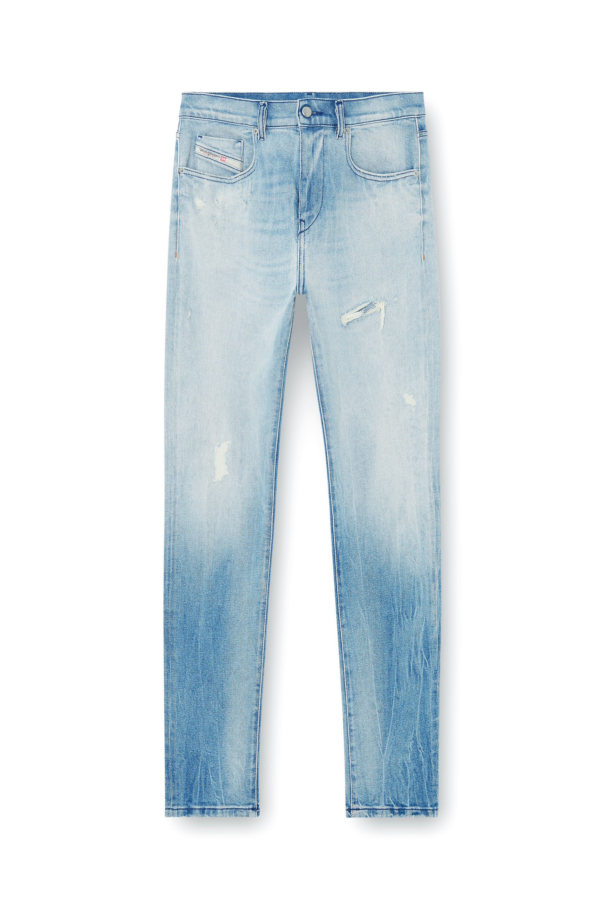 Diesel - Slim Jeans 2019 D-Strukt 09N38 Homme, Bleu Clair - Image 2