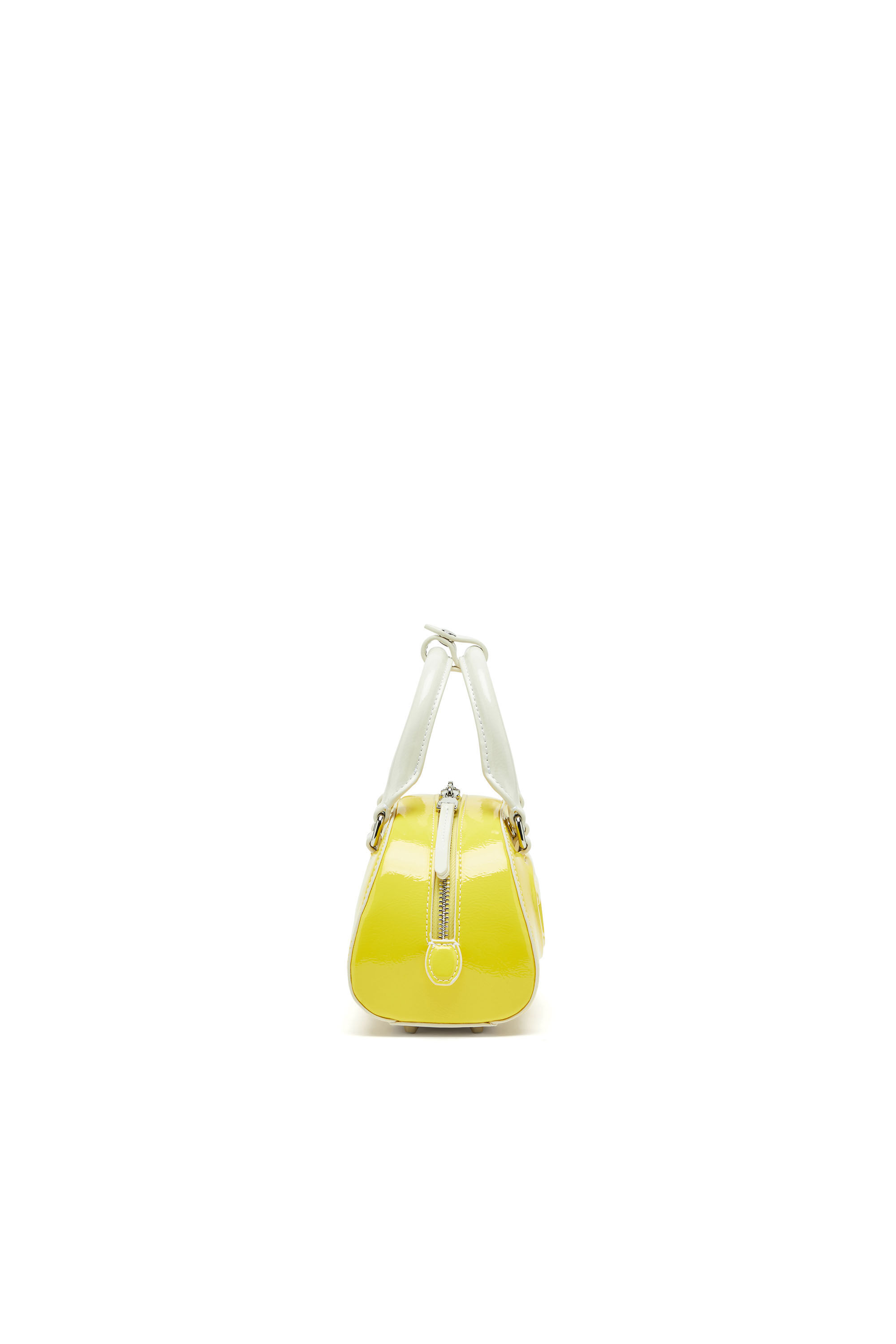 Diesel - 1DR DOME CROSSBODY, 1DR Dome-Sac à bowling mini avec effet naplak Femme in Jaune - 4