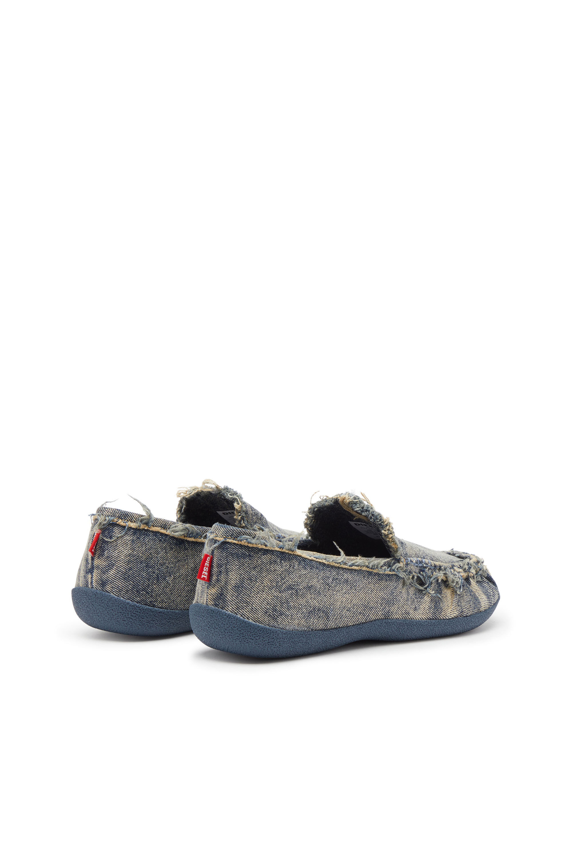 Diesel - D-SHOCK MOC, Herren D-Shock-Loafer aus Denim in vielgetragener Optik in Blau - 3