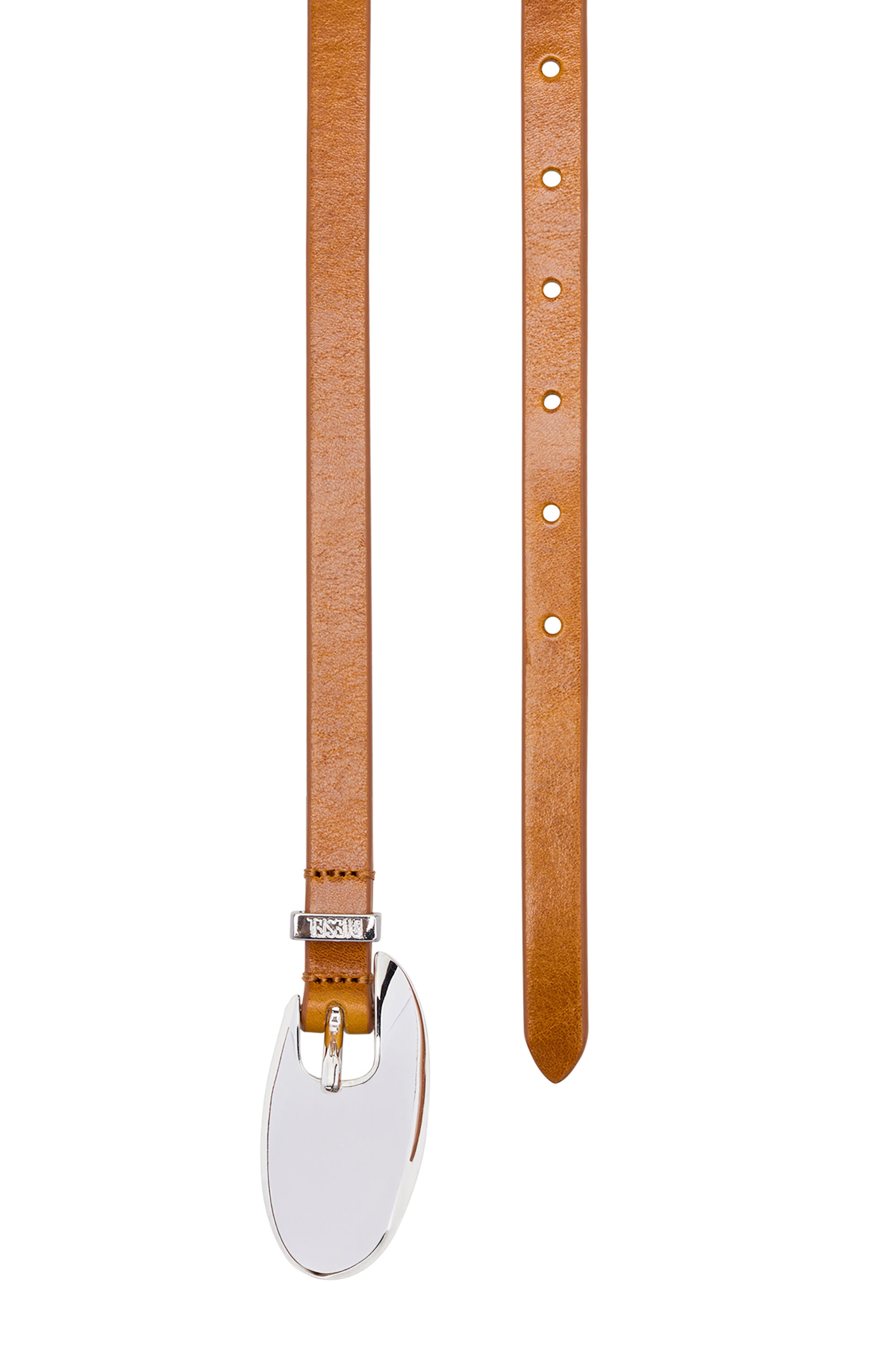 Diesel - B-ROP 15, Damen 1,5 cm Lederg&uuml;rtel mit skulpturaler Schnalle in Hellbraun - 3