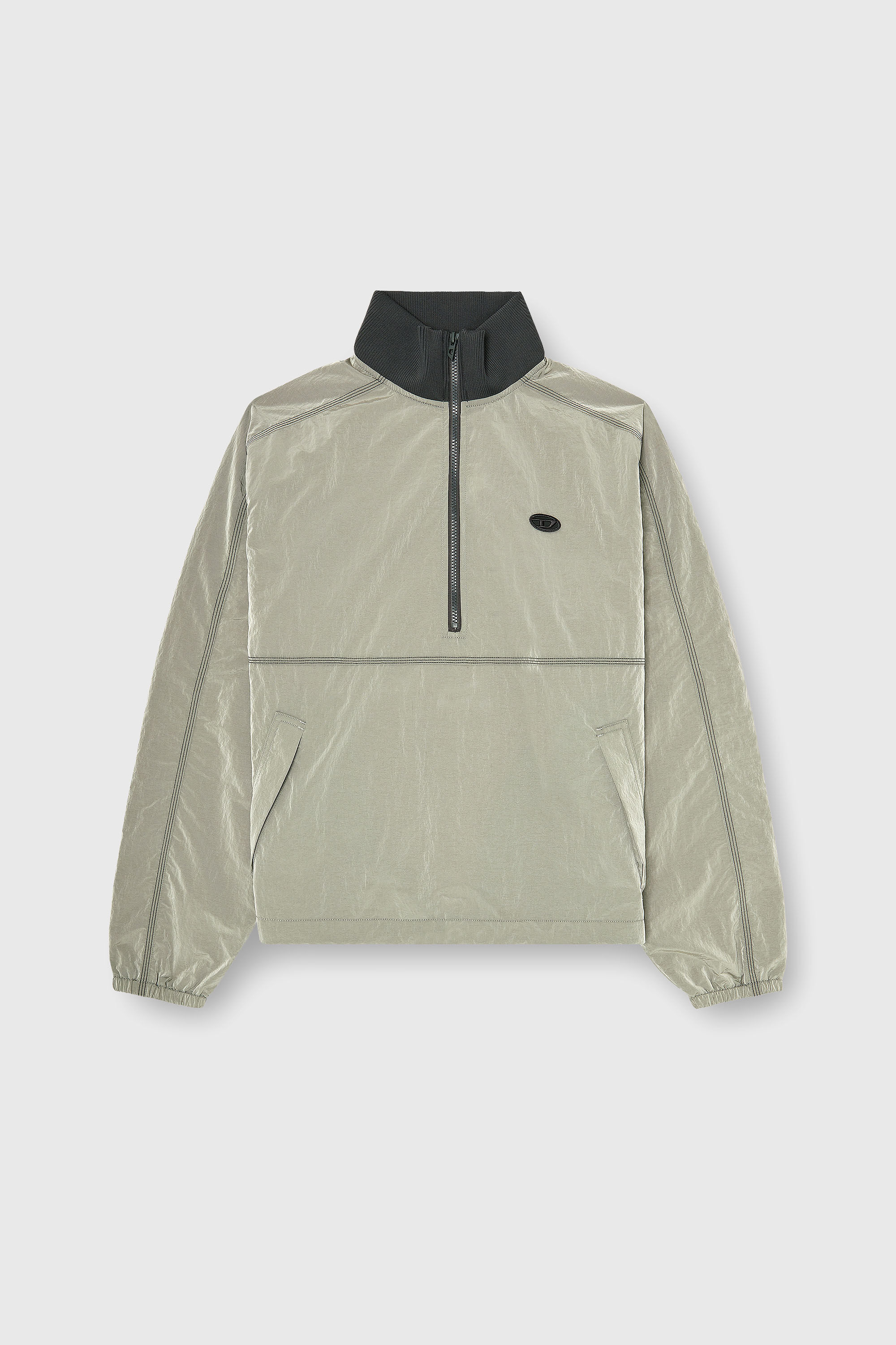 Diesel - J-ANOK, Veste en nylon &agrave; effet froiss&eacute; Homme in Gris - 2