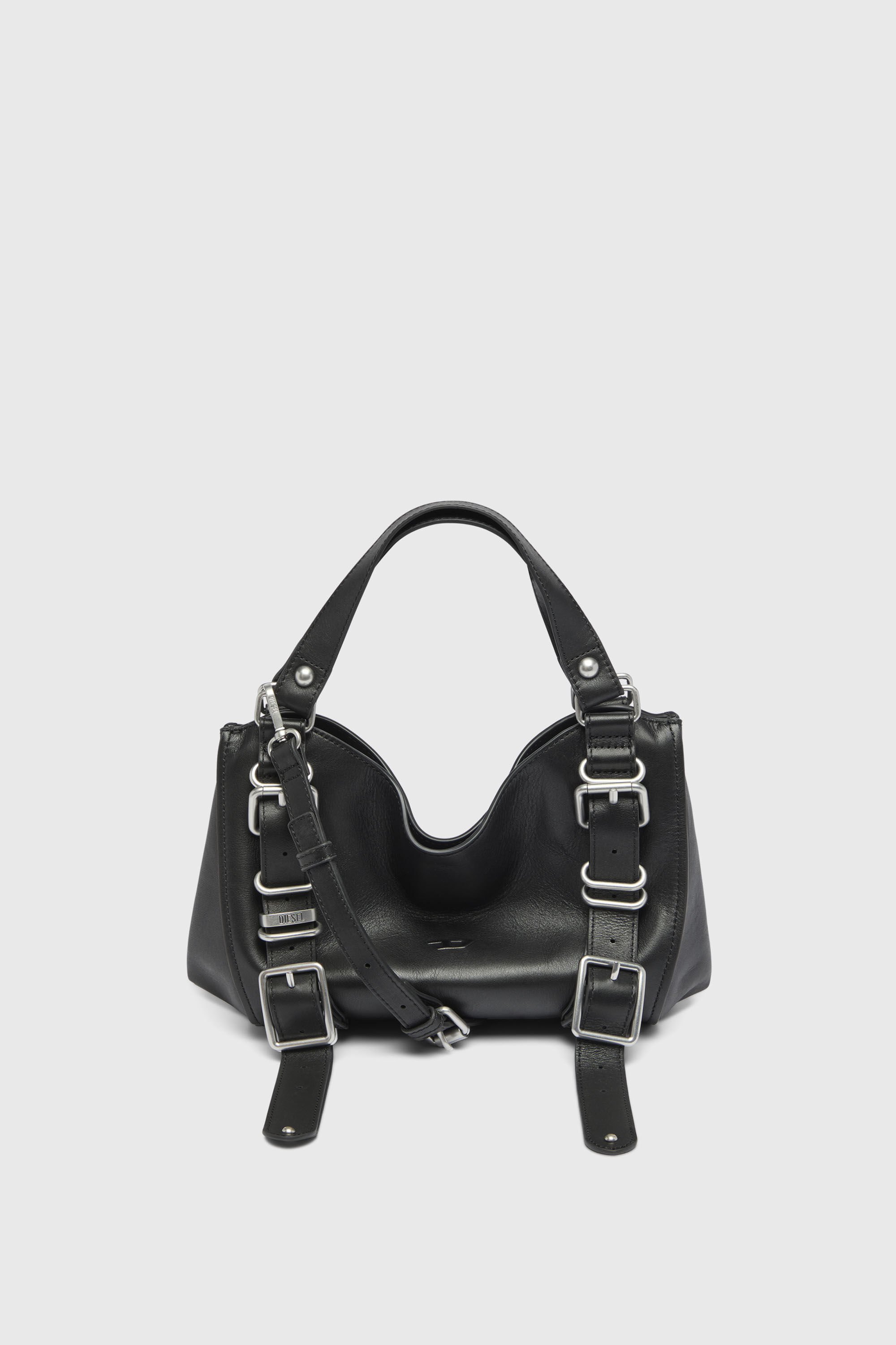Diesel - D-ONE TOPHANDLE S, D-One-Borsa piccola a mano in pelle trattata Donna in Nero - 2