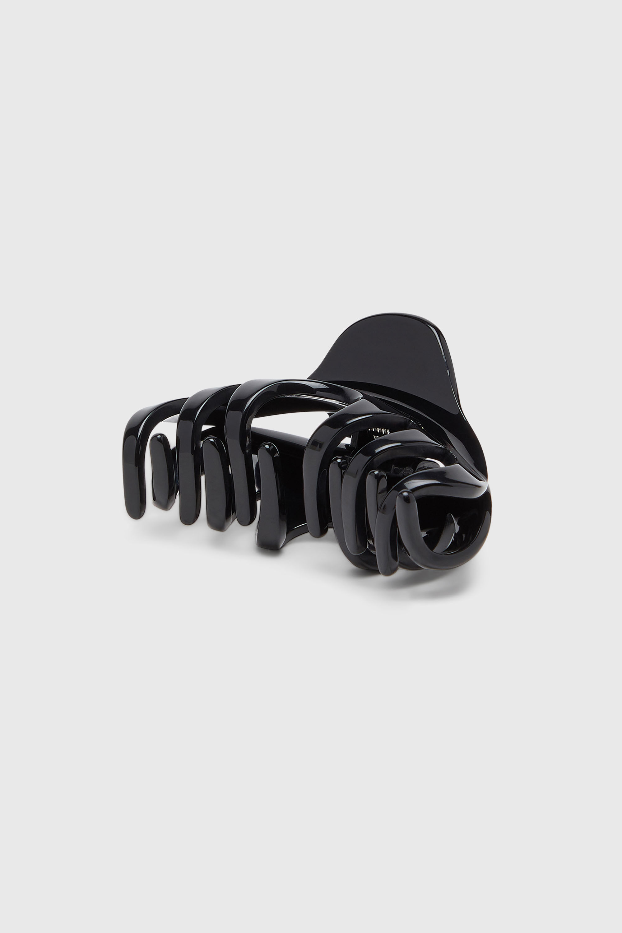 Diesel - TALON CLIP, Damen Haarspange aus Harz mit ovalem D Logo in Schwarz - 2