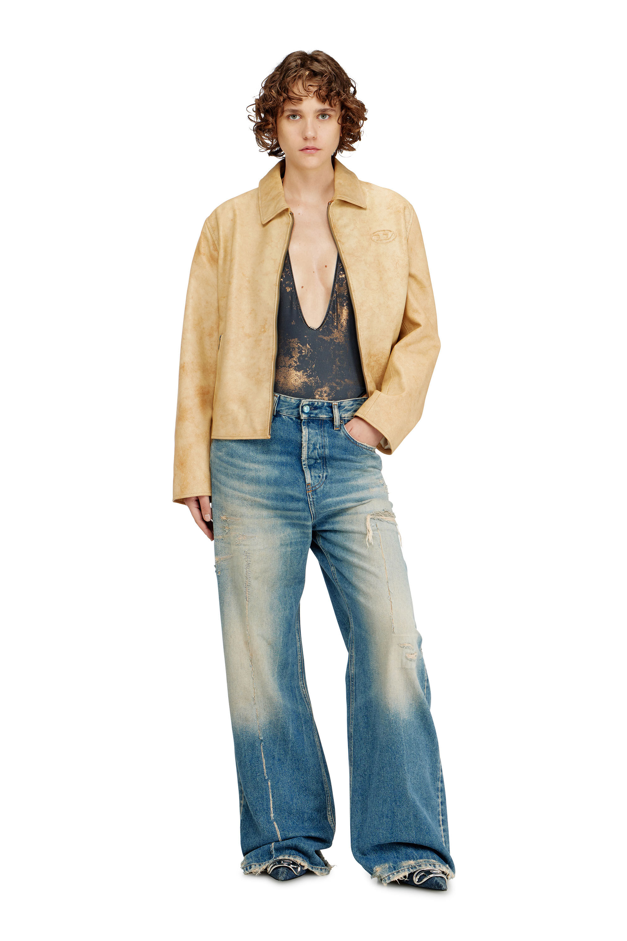 Diesel - AUDREY-UTLT, Costume da bagno con finitura metallizzata Donna in Grigio - 5